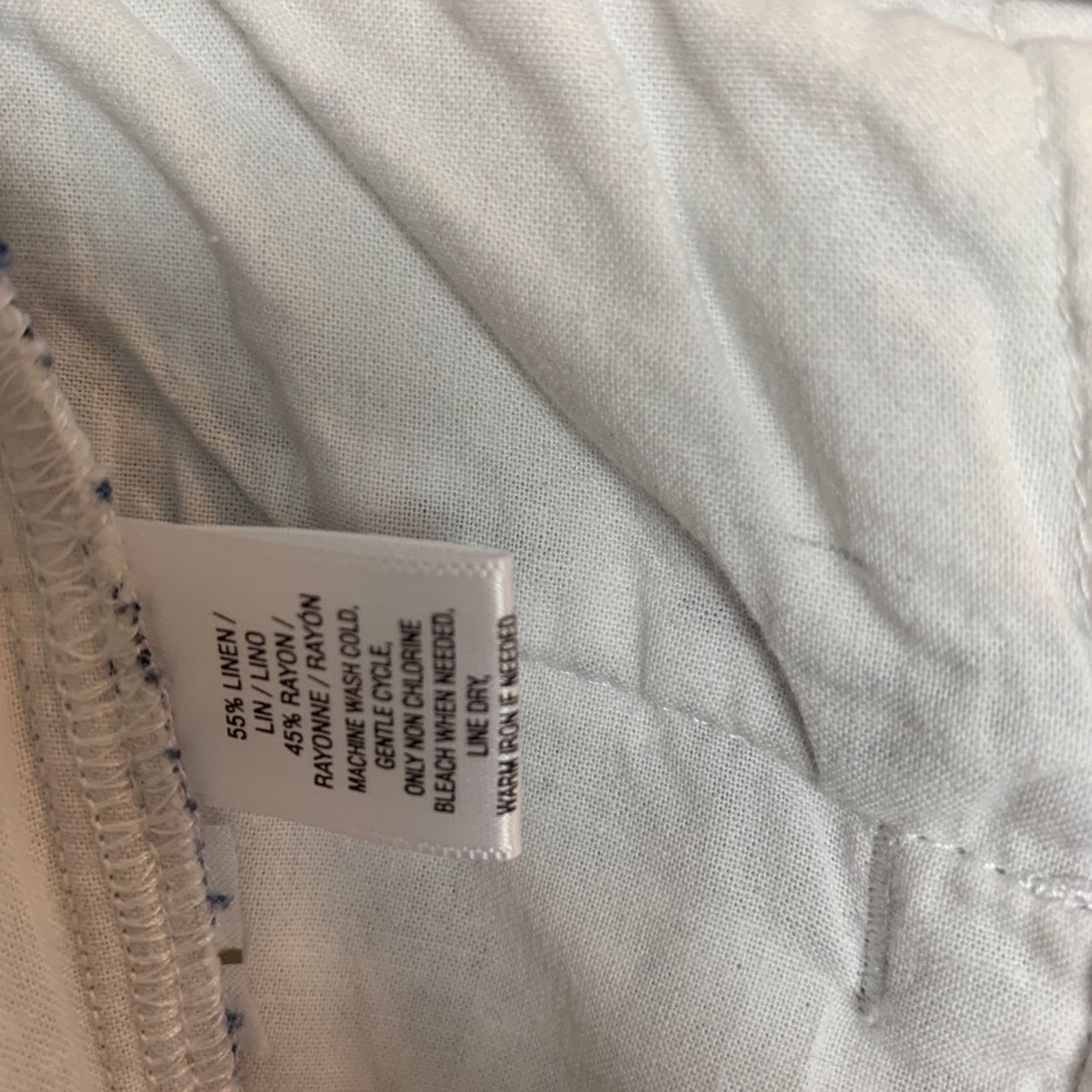 Loft Loft Linen Blend Blue & White Print Pull On Pants Women 6 Size 28" / US 6 / IT 42 - 5 Thumbnail