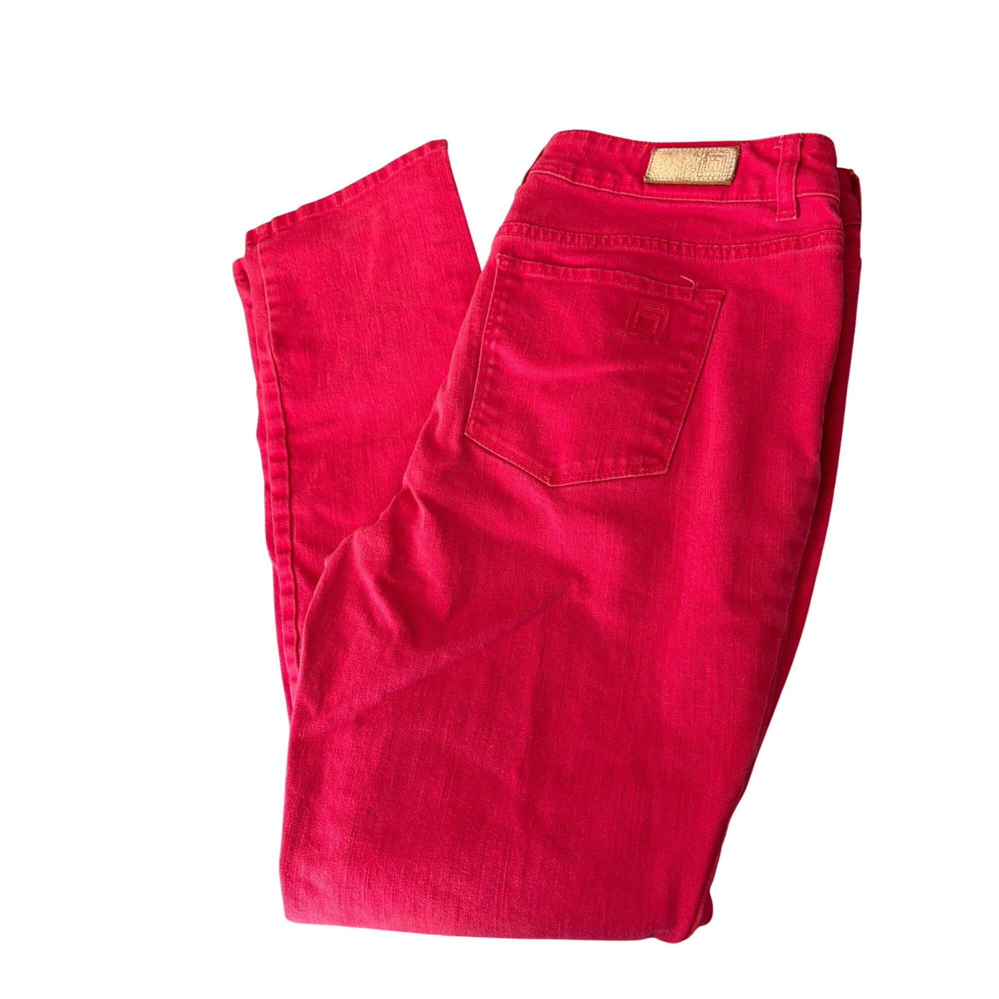 Liz Claiborne Liz Claiborne Stretch Straight Leg Denim Jeans Red Pink Size Size 34" / US 12 / IT 48 - 3 Thumbnail
