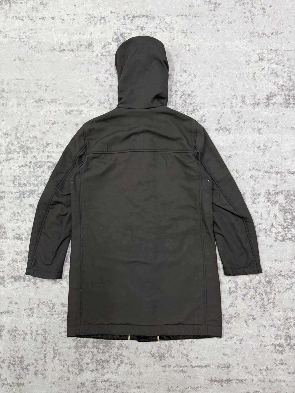 Jun Men Velvet Lined Parka Jacket Dark Green