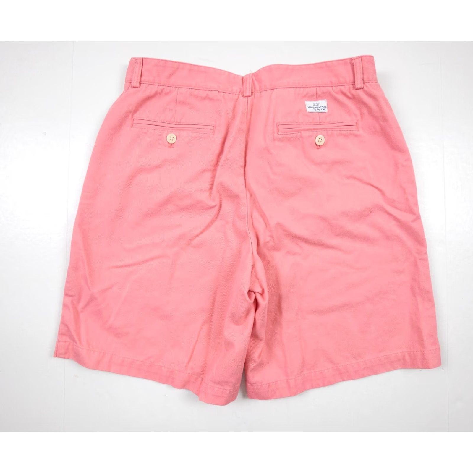 Vineyard Vines Vineyard Vines Shorts Mens 33 Pink Club Chino 8" Flat Front Preppy Cotton Twill Size US 33 - 3 Thumbnail