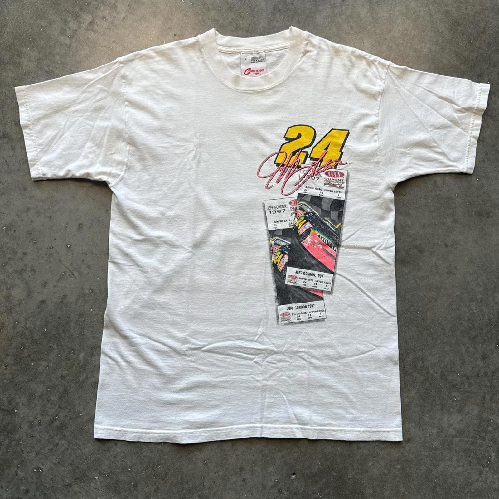 NASCAR Jeff Gordon Vintage Nascar 1998 NASCAR Race Ticket T-Shirt Size US L / EU 52-54 / 3 - 1 Thumbnail