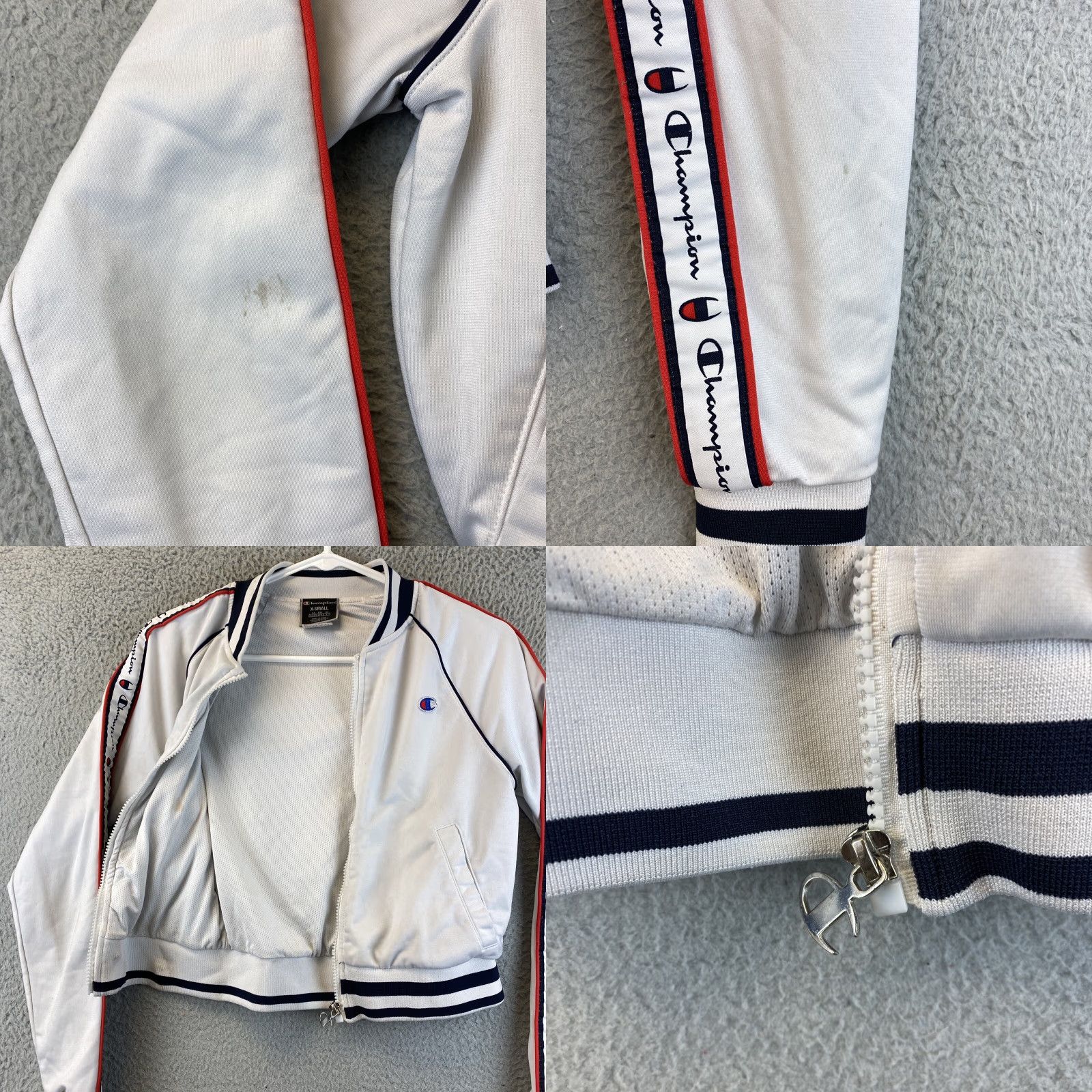Champion Champion Jacket Womens XS Zip Up Long Sleeve Cropped Spell Out White Red Full Zip Size XS / US 0-2 / IT 36-38 - 8 Thumbnail