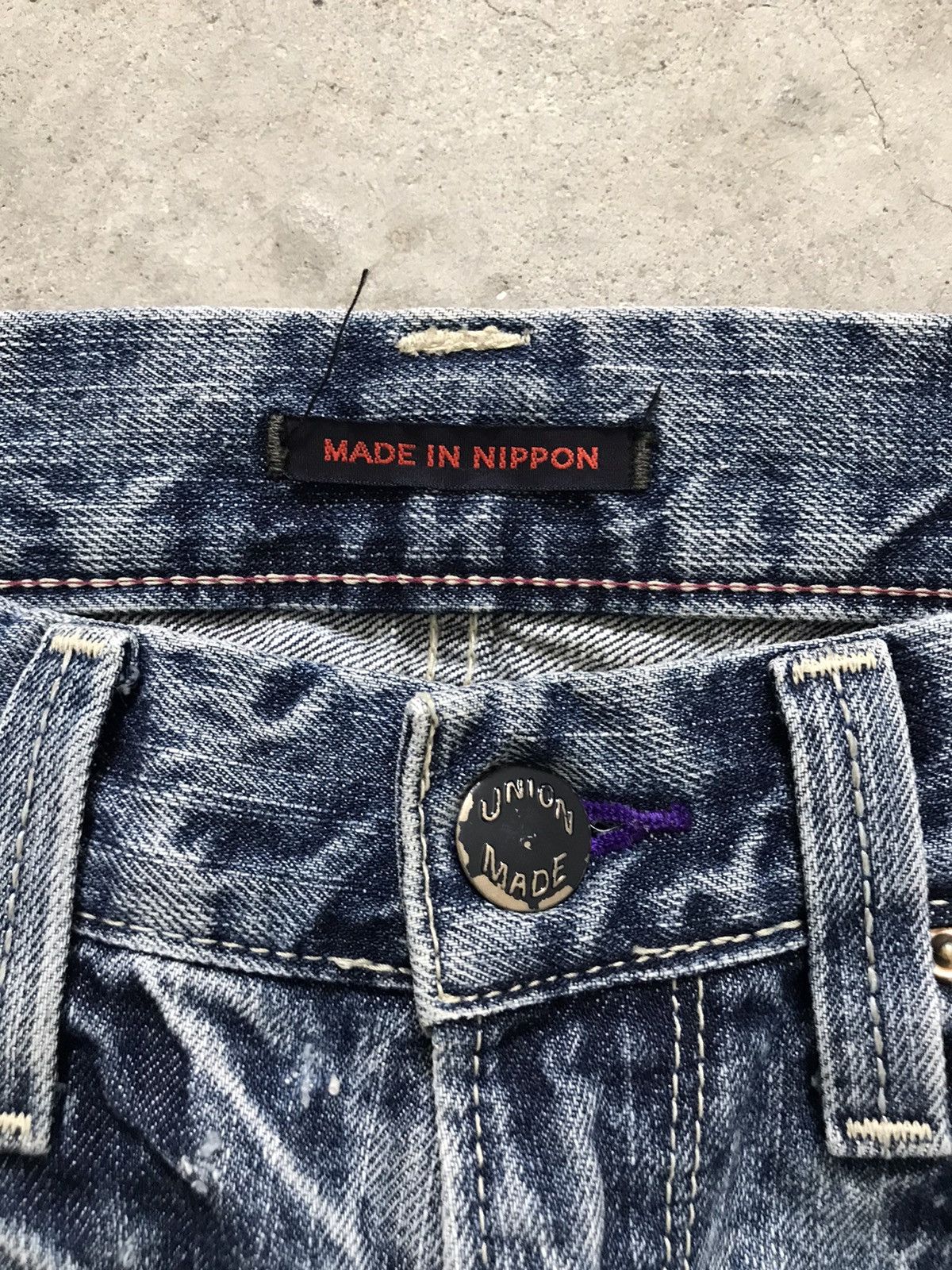 Japanese Brand BLUE WAY Modern Vintage Abstract Back Zipper Pockets Jeans Size US 30 / EU 46 - 6 Thumbnail