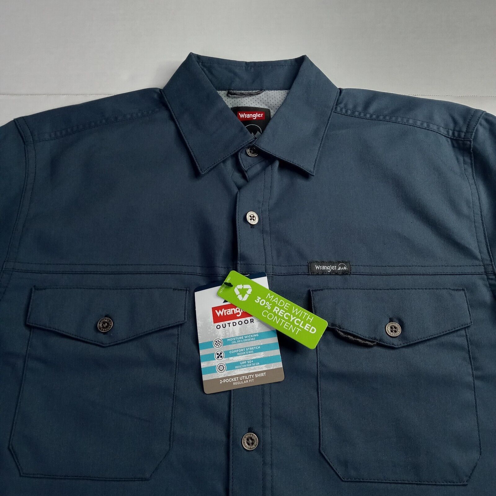 Wrangler Wrangler Shirt Men's S Blue Convertible Sleeves 2-Pockets Size US S / EU 44-46 / 1 - 5 Thumbnail