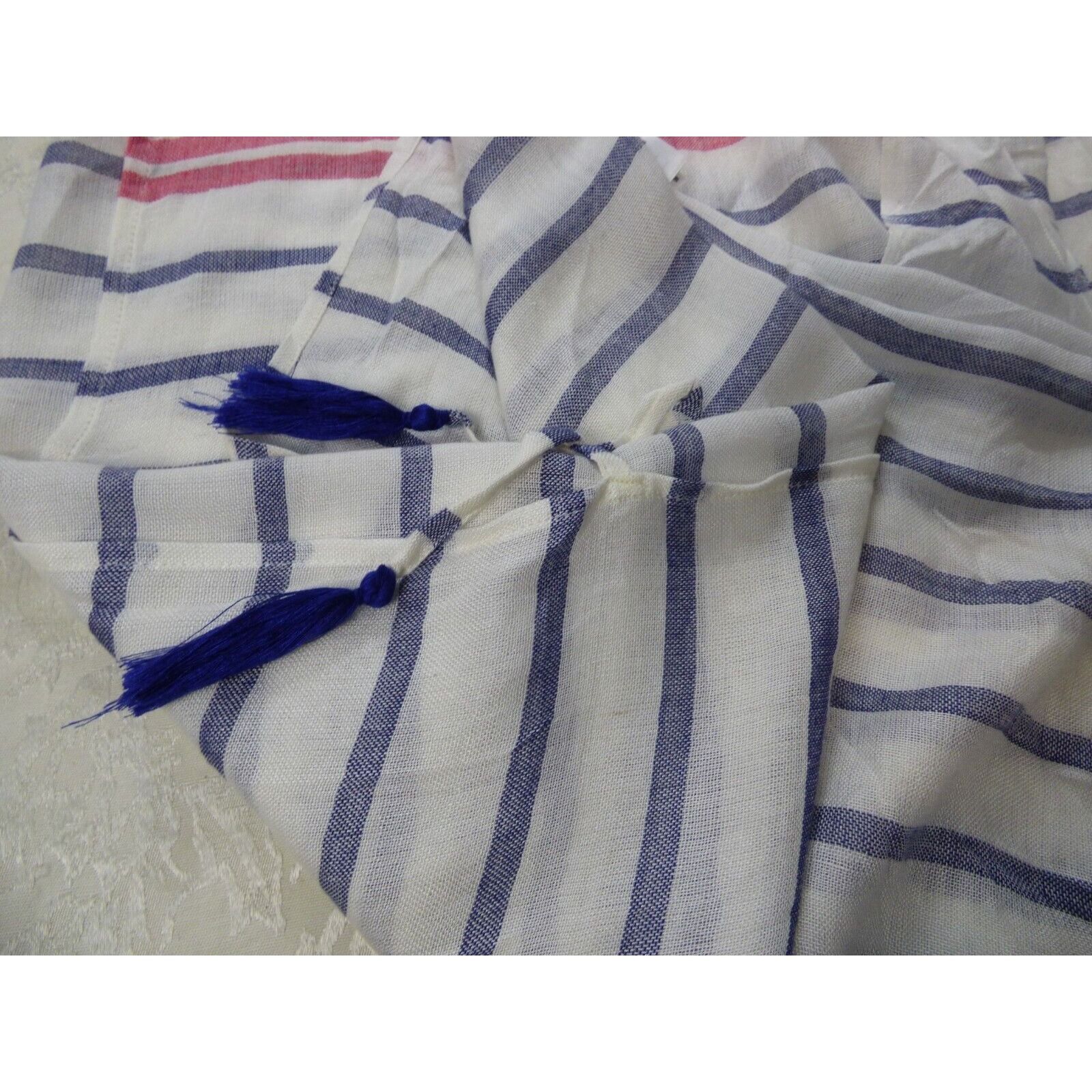 Other INC International Concepts Striped Tie Topper, White/ Navy, Size ONE SIZE - 9 Thumbnail