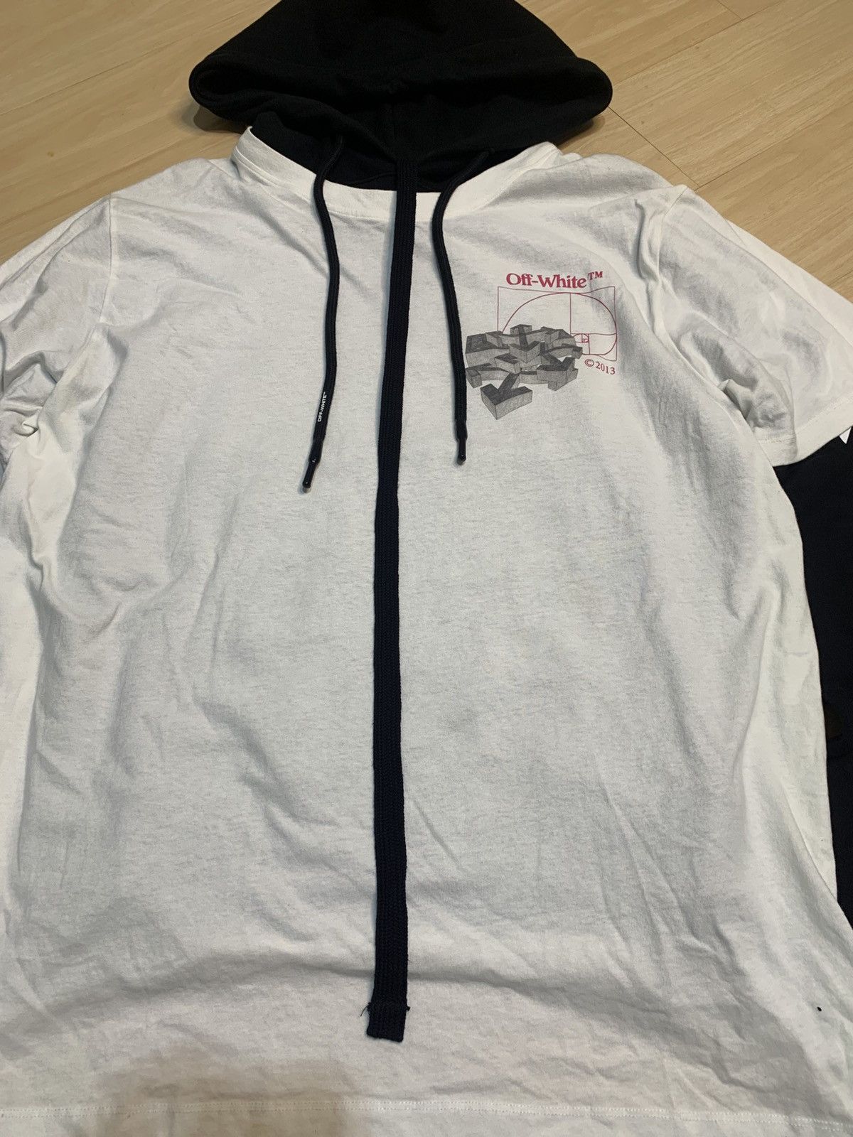 Off-White Off-White Golden Ratio Double Tee Hoodie Size US M / EU 48-50 / 2 - 6 Thumbnail