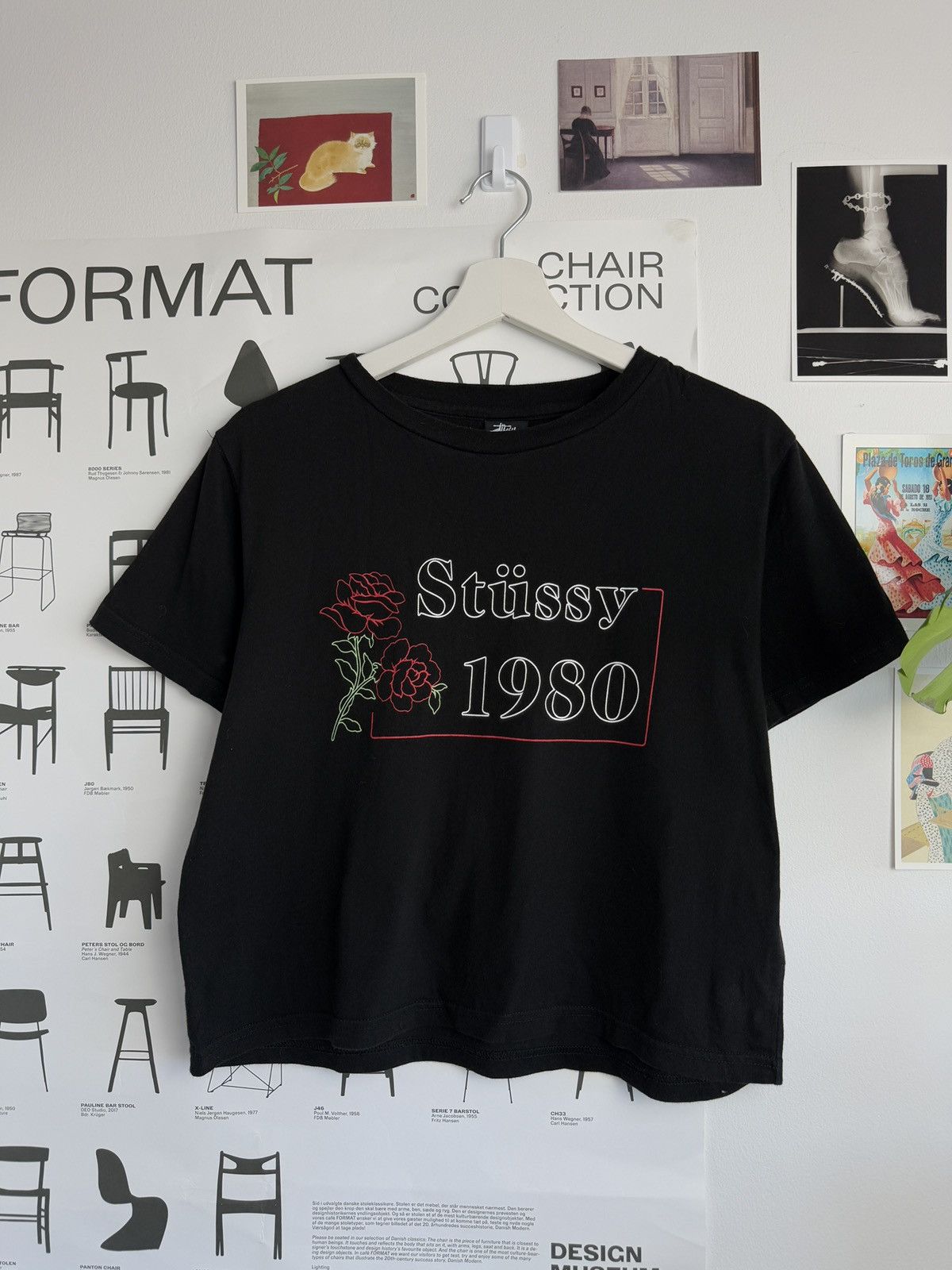 Stussy × Vintage Vintage y2k Stussy rose logo cropped t-shirt tee M skate 90s Size M / US 6-8 / IT 42-44 - 1 Thumbnail