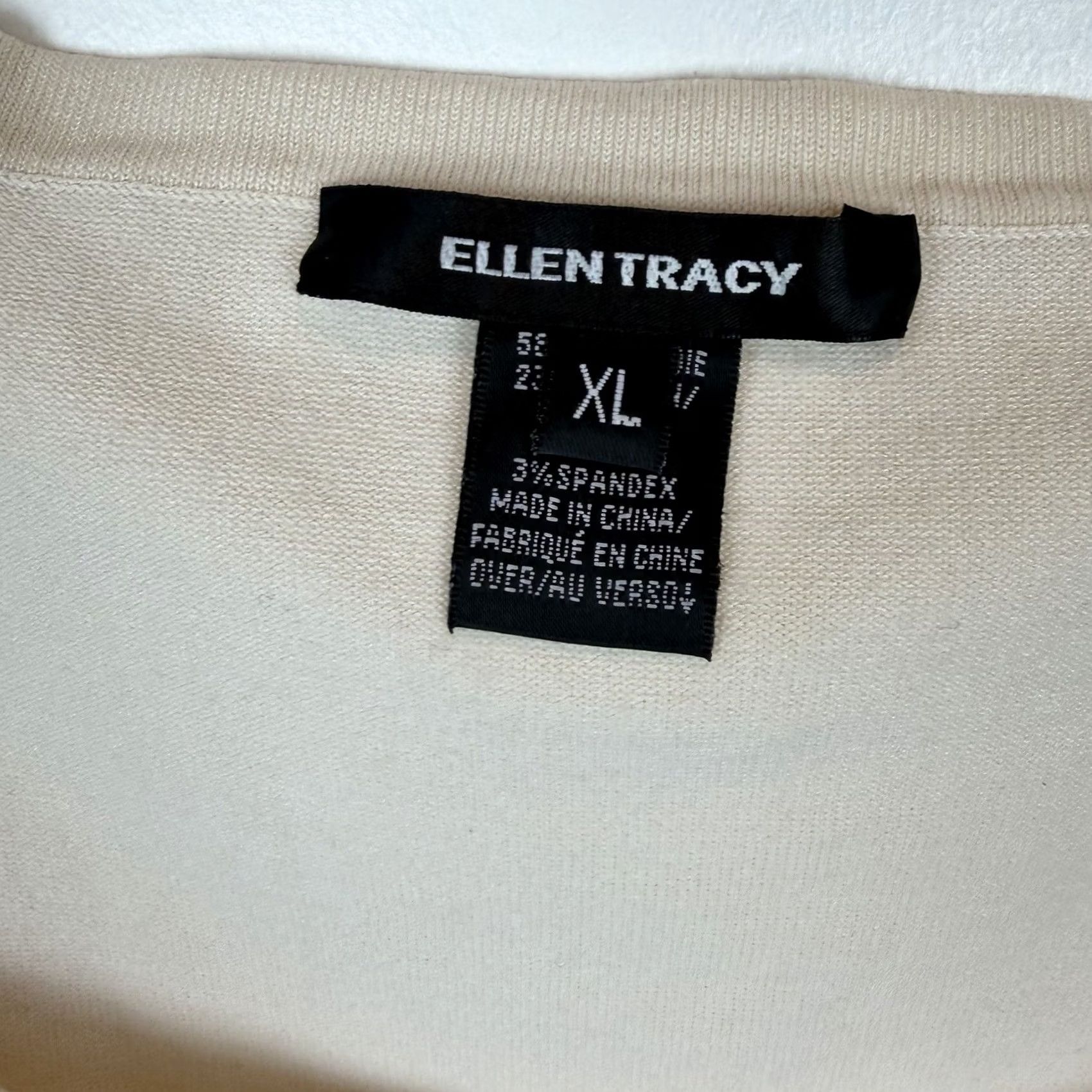 Ellen Tracy Ellen Tracy Tank Silk Blend Womens XL Ivory Sleeveless Scoop Neck Casual Pullover Size XL / US 12-14 / IT 48-50 - 3 Thumbnail