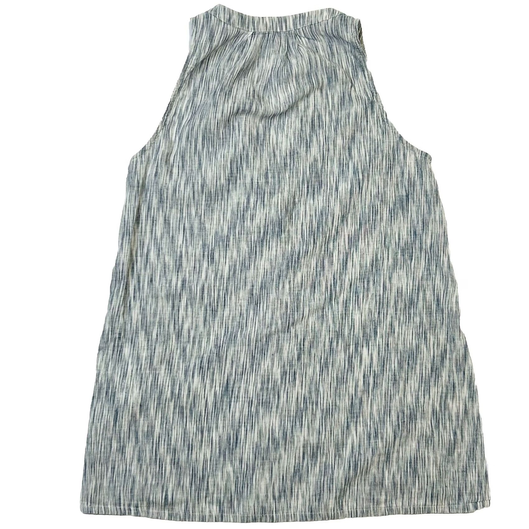 Joie VINTAGE Soft Joie Blue White Printed V-Neck Tunic Top Shirt Blouse 100% Cotton Size S / US 4 / IT 40 - 2 Thumbnail