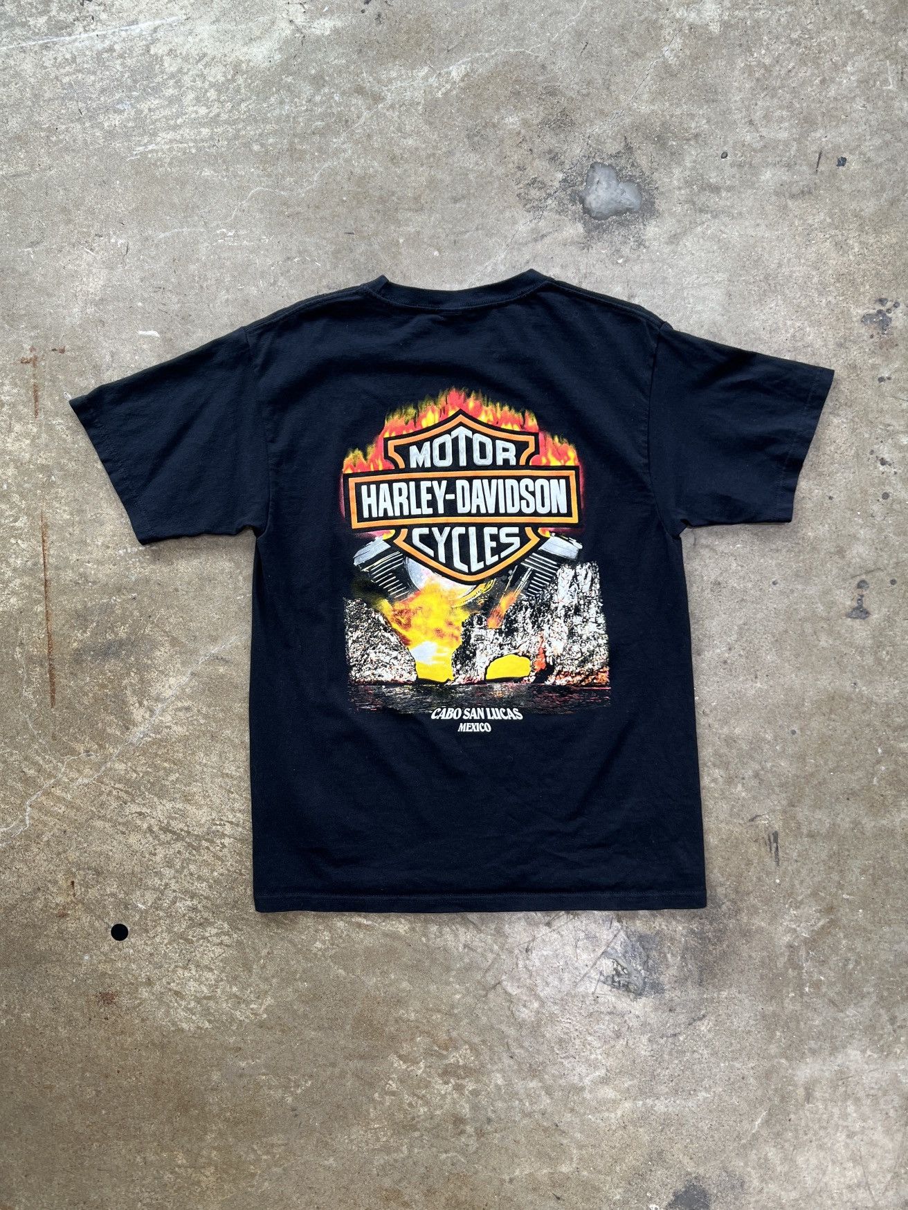 Harley Davidson Vintage Y2K Harley Davidson Cabo Mexico Flame Medium Tee Size US M / EU 48-50 / 2 - 2 Thumbnail