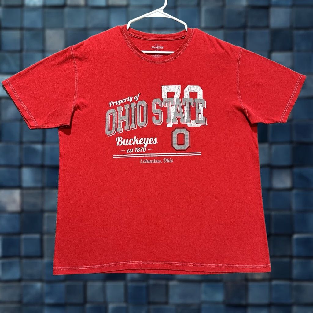 Vintage Pro Edge Ohio State Buckeyes T-Shirt Mens XL Red Cotton NCAA Football EUC Size US XL / EU 56 / 4 - 1 Thumbnail