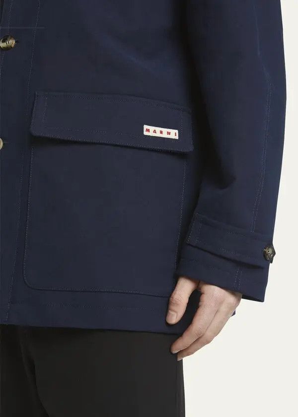 Marni o1w1db11125 Cotton Moleskin Chore Jacket in Nevy Blue Size US XL / EU 56 / 4 - 6 Thumbnail