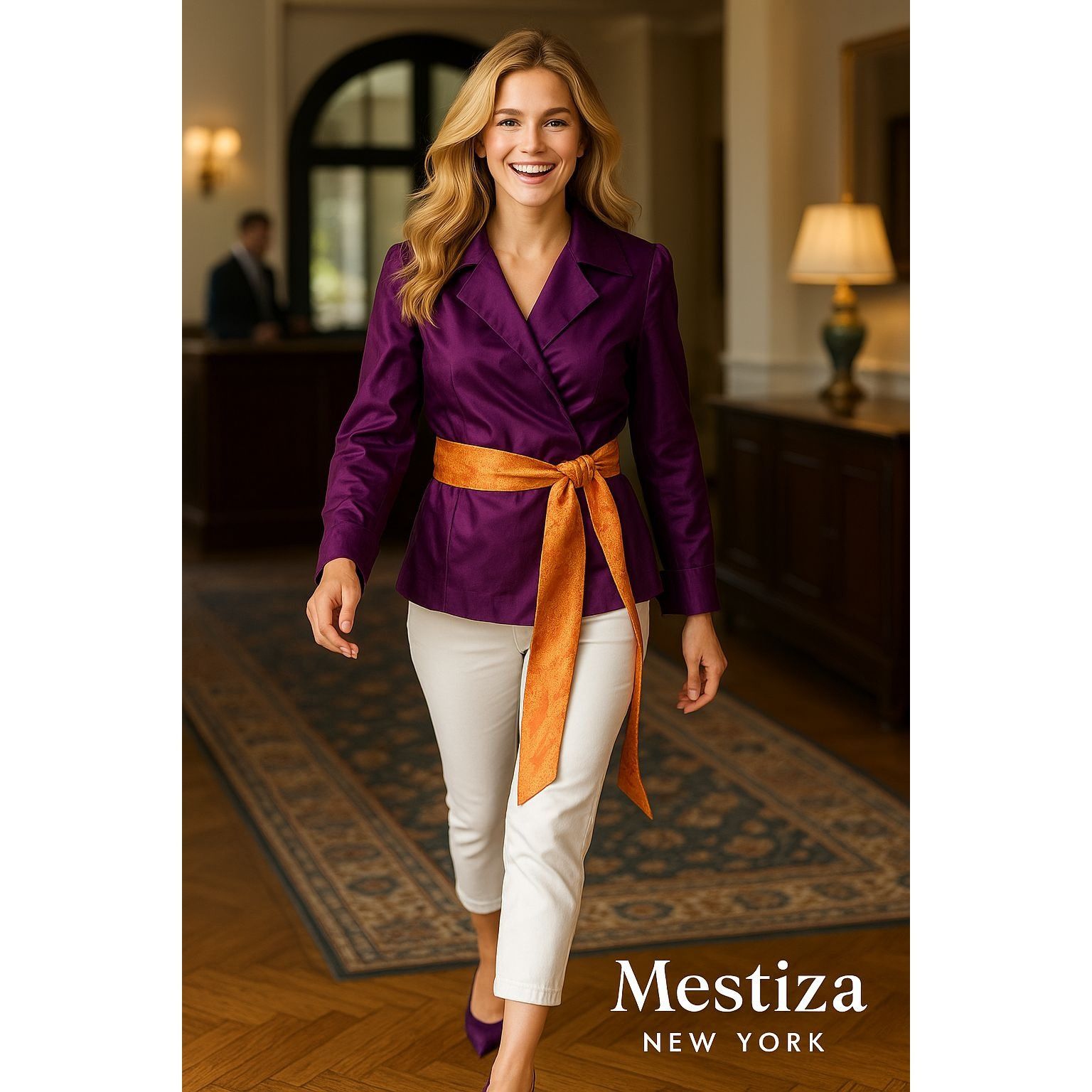 Other Mestiza New York Large Dark Purple Silk Wrap Jacket Orange B Size L / US 10 / IT 46 - 10 Thumbnail