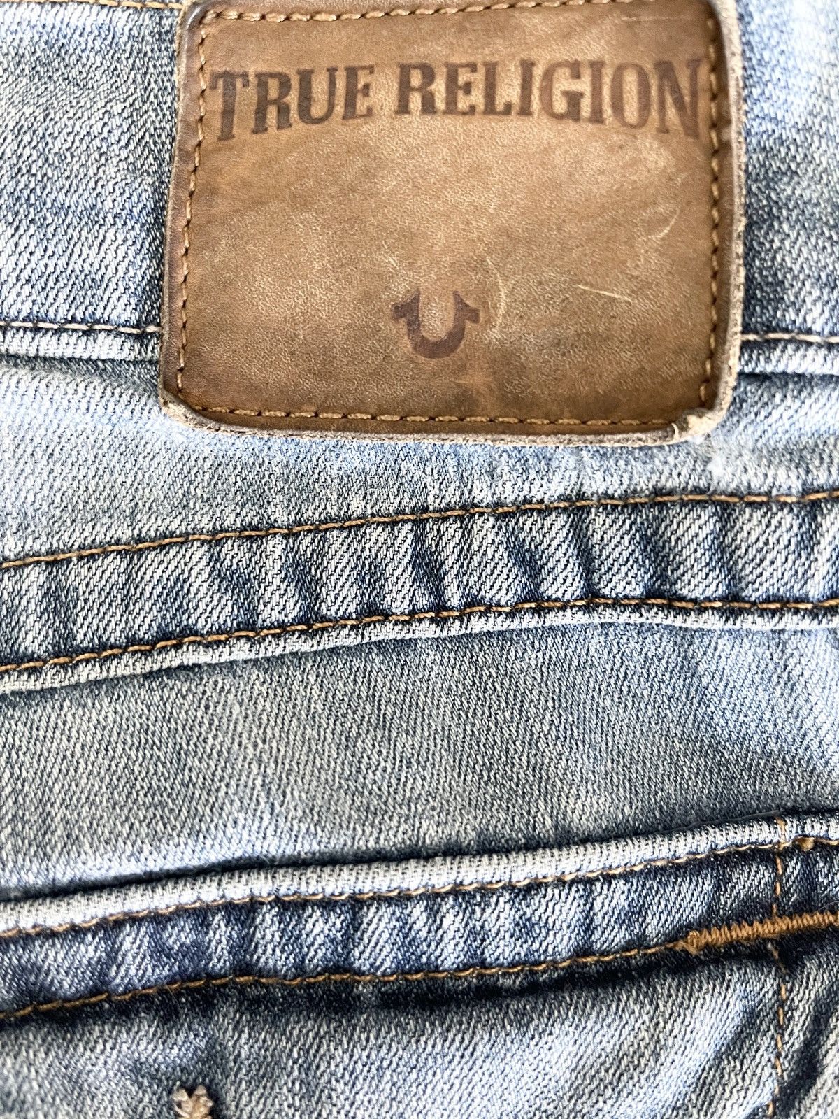 Other STEAL! VTG 2000s True Religion Knee Wash Distressed Jeans Size US 36 / EU 52 - 10 Thumbnail