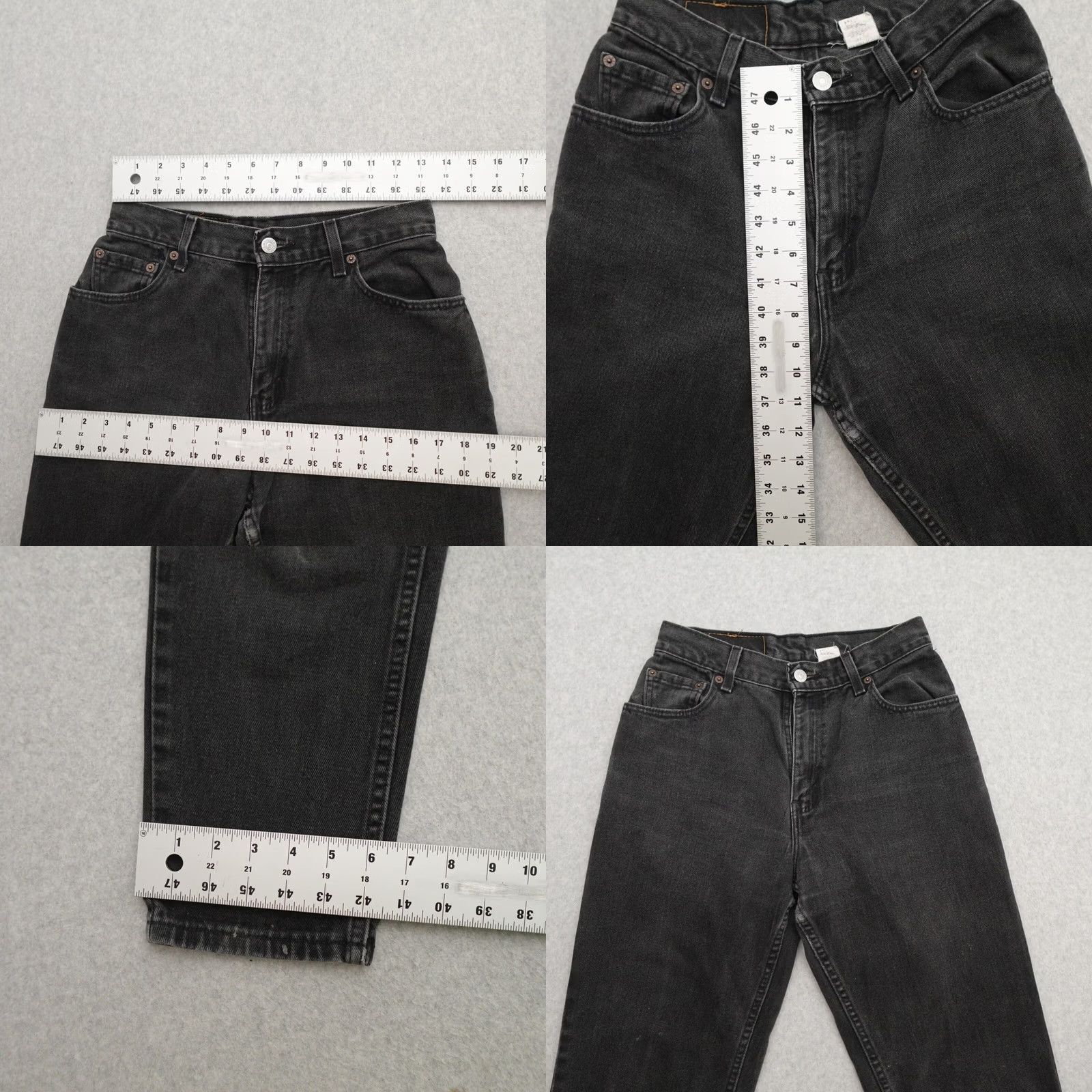 Levi's VINTAGE Levi's 550 Jeans Womens 26 Black Charcoal Wash 26x30 Tapered Relaxed Fit Denim Size 26" / US 2 / IT 38 - 8 Thumbnail