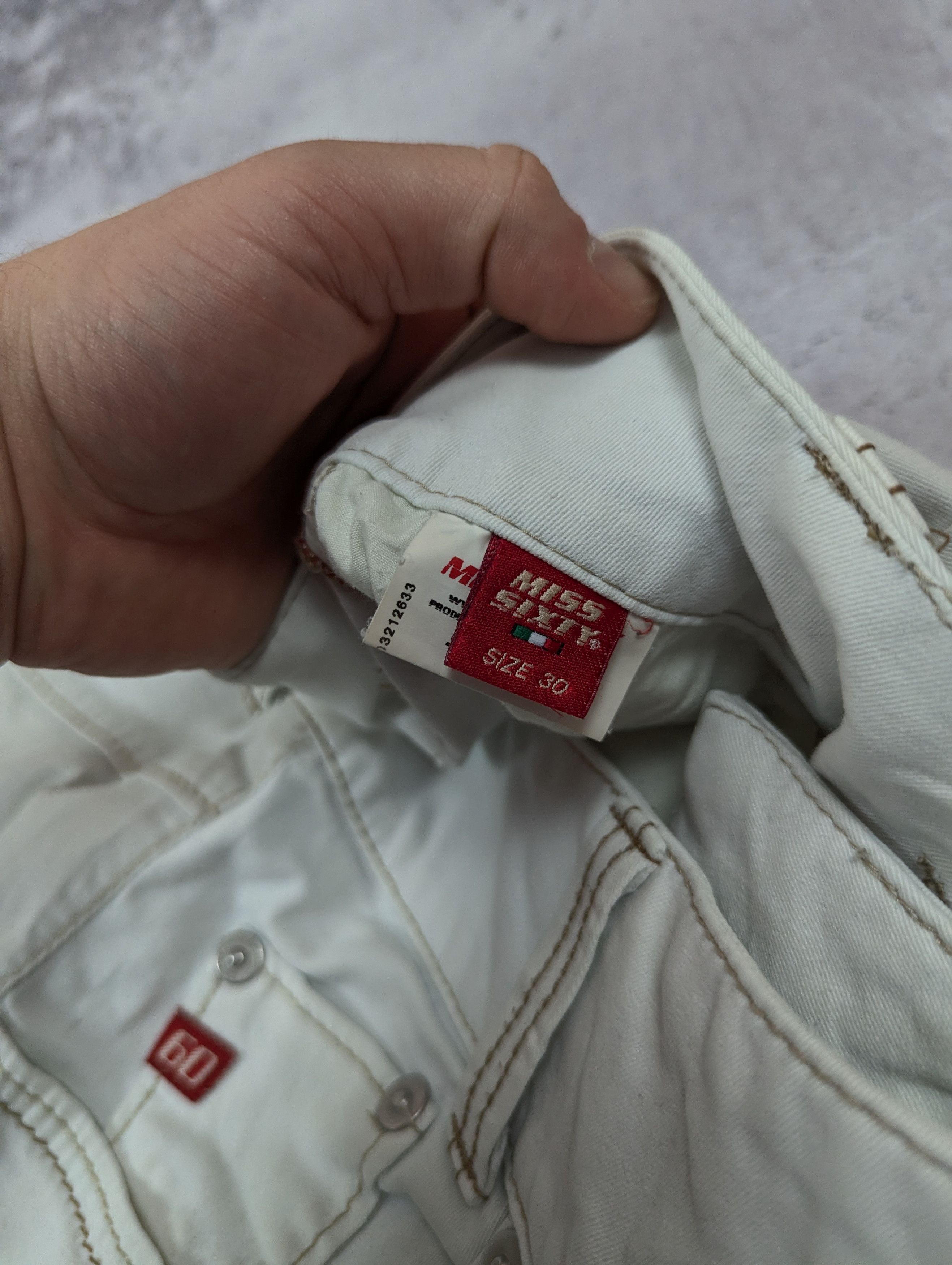 Miss Sixty Miss Sixty Y2K White Avant Garde Jeans W30 L33 Size 30" / US 8 / IT 44 - 9 Thumbnail