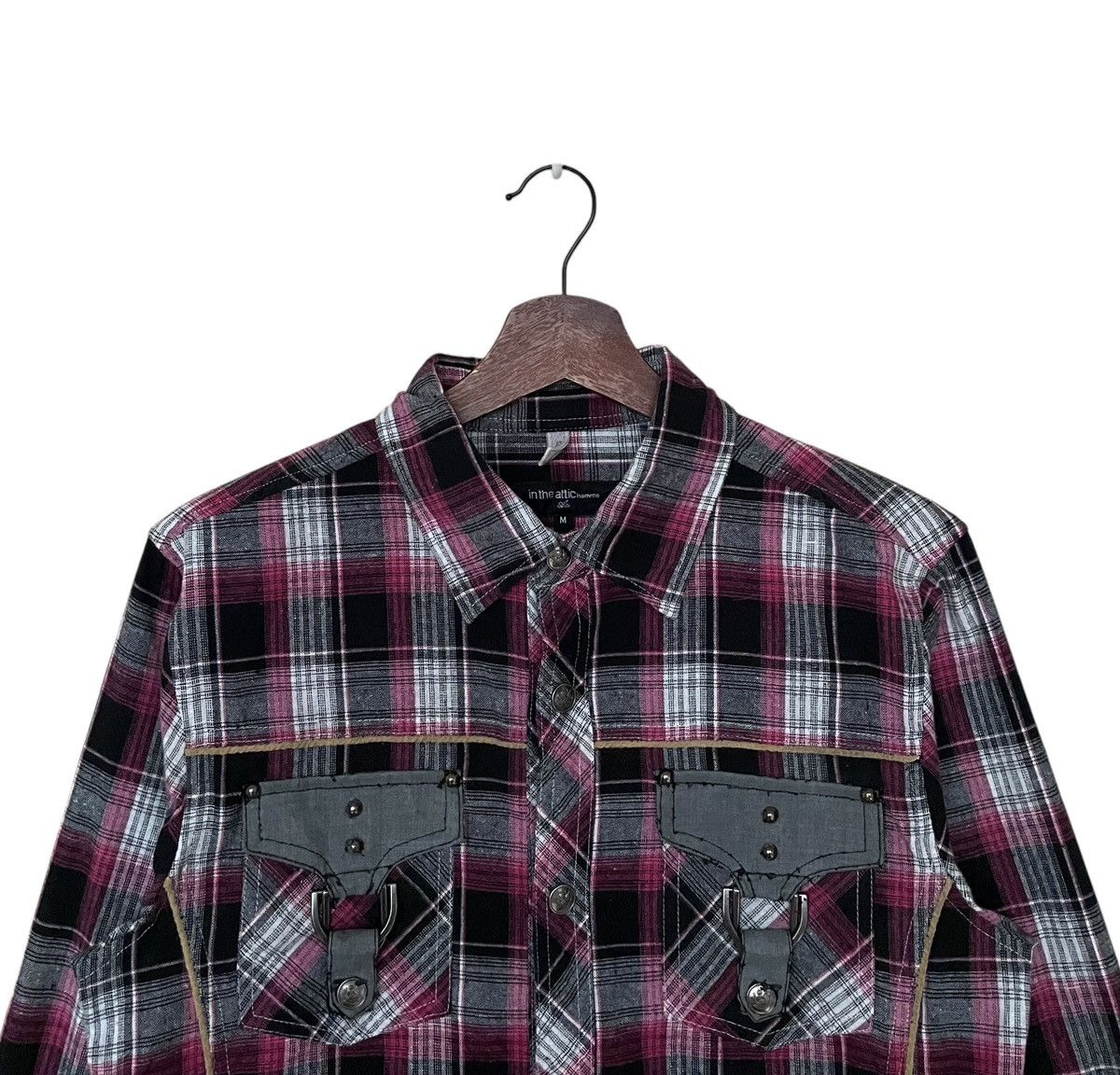 In The Attic × Japanese Brand × Vintage Vintage Japanese Brand In The Attic Checkered Shirt 2000s Size US M / EU 48-50 / 2 - 3 Thumbnail