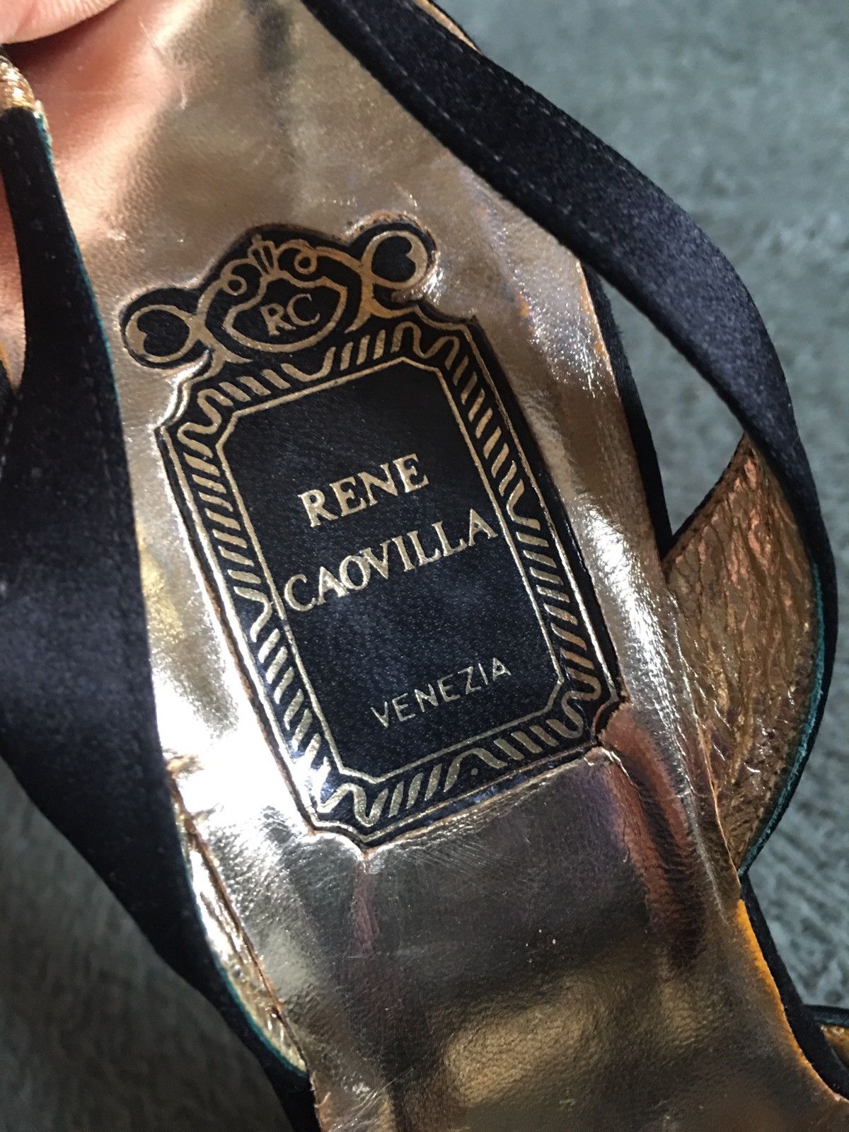 Rene Caovilla Rene Caovilla Jeweled Vintage Satin Slingback Heels EU 39.5 Size US 9.5 / IT 39.5 - 10 Thumbnail