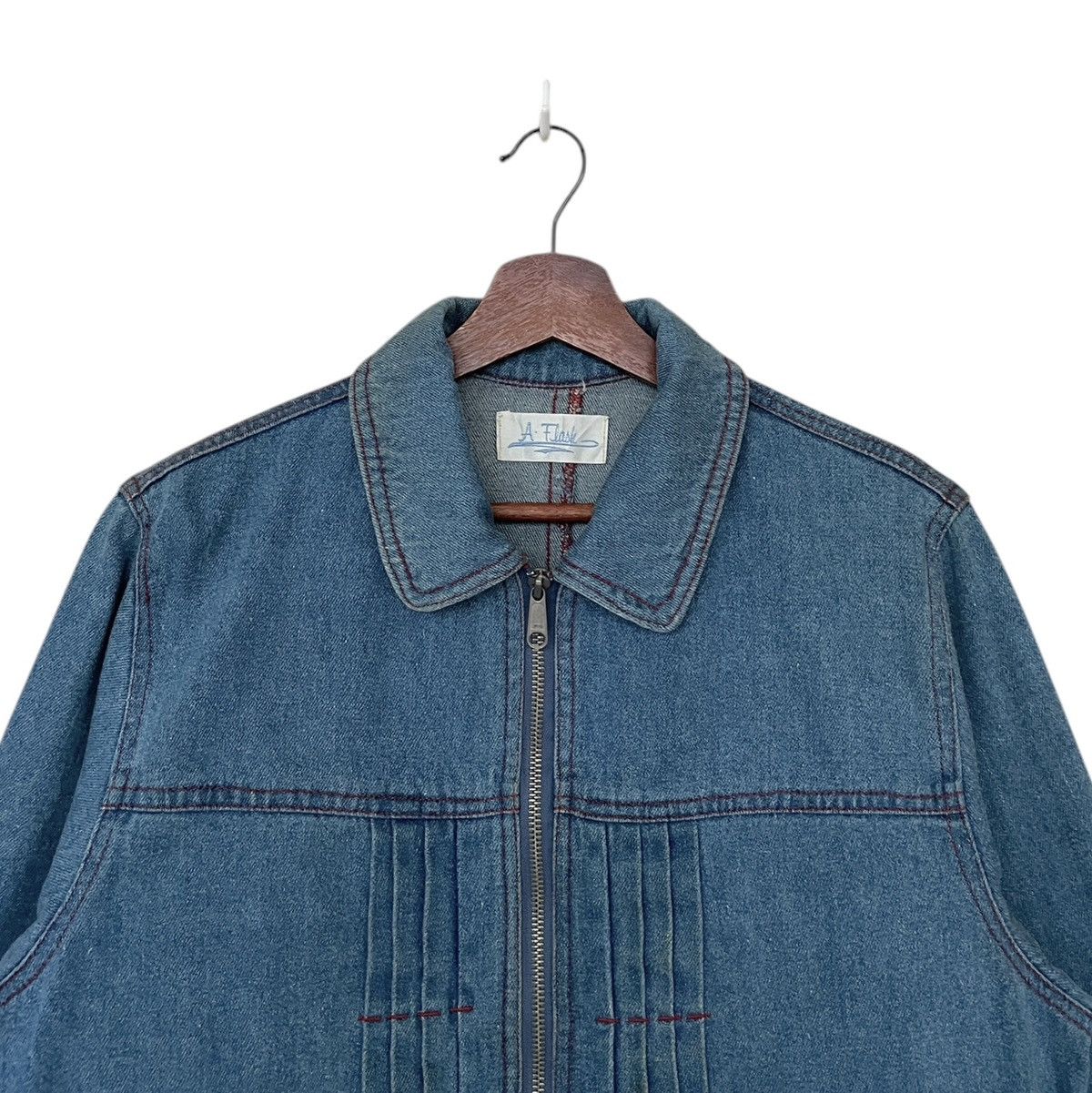 Japanese Brand × Vintage Vintage Japanese Brand A.flask Denim Jacket 1990s Size US M / EU 48-50 / 2 - 3 Thumbnail