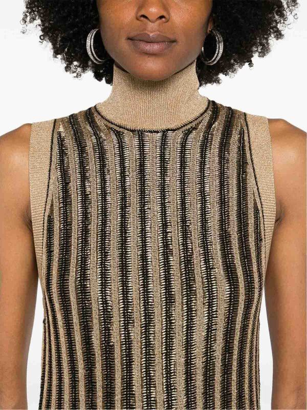 Tom Ford o1y0126 Midi Dress in Gold/Black Size L / US 10 / IT 46 - 4 Thumbnail