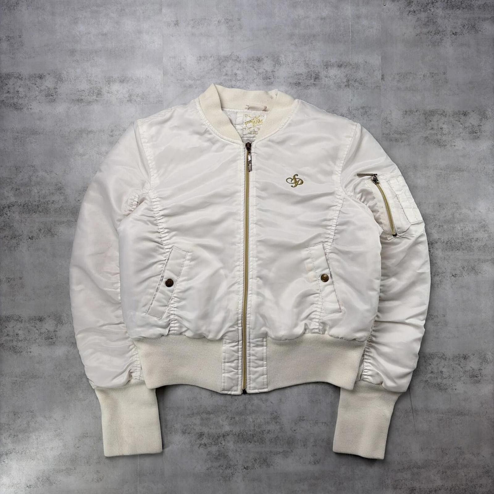 Southpole Y2K White Southpole Grunge Bomber Puffer Jacket Size S / US 4 / IT 40 - 1 Thumbnail