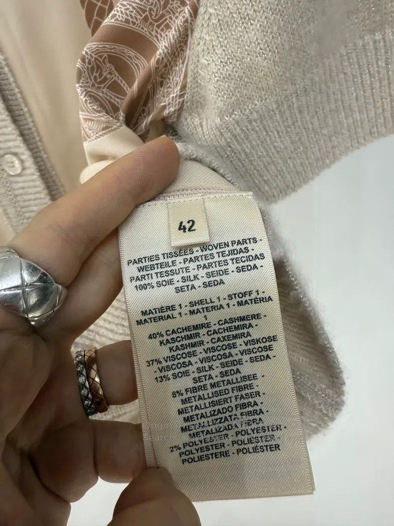 Hermes Hermes Silk Printed Cashmere Short Sleeve Cardigan Size M / US 6-8 / IT 42-44 - 5 Thumbnail