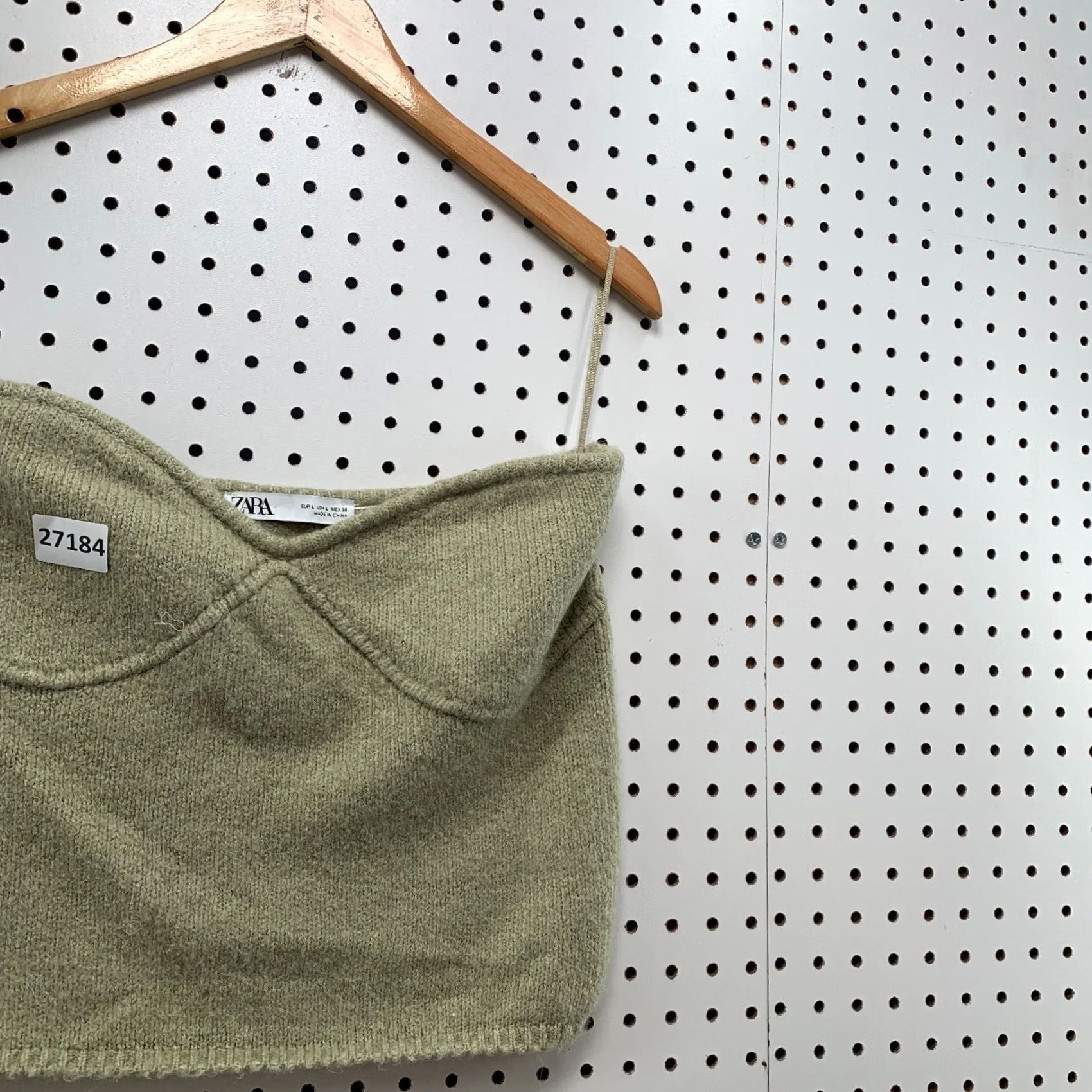 Zara Zara Wool Blend Tank Crop Top Womens Large Beige 16" Width Size L / US 10 / IT 46 - 3 Thumbnail