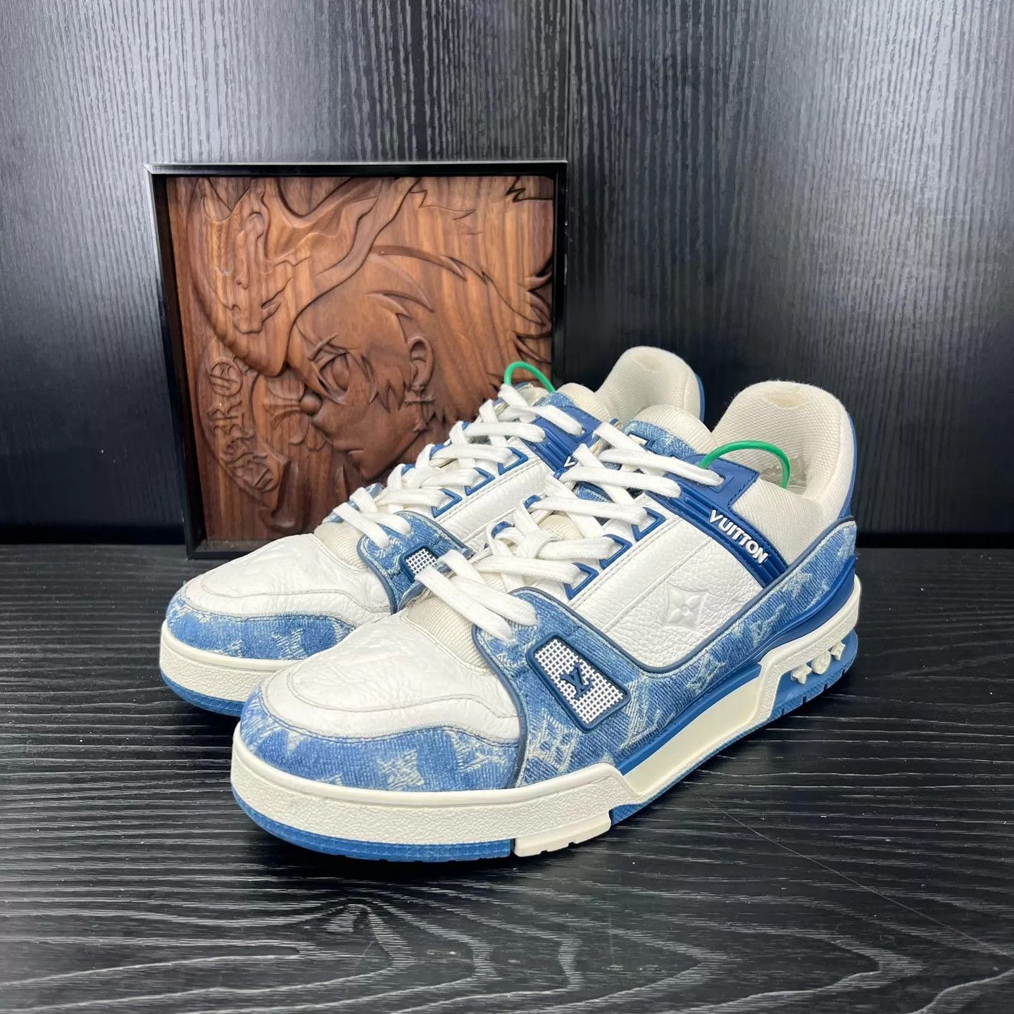 Louis Vuitton LV Trainer White & Blue Denim UK7.5/EU41.5 Midsole Scuff Fix Size US 8.5 / EU 41-42 - 1 Thumbnail