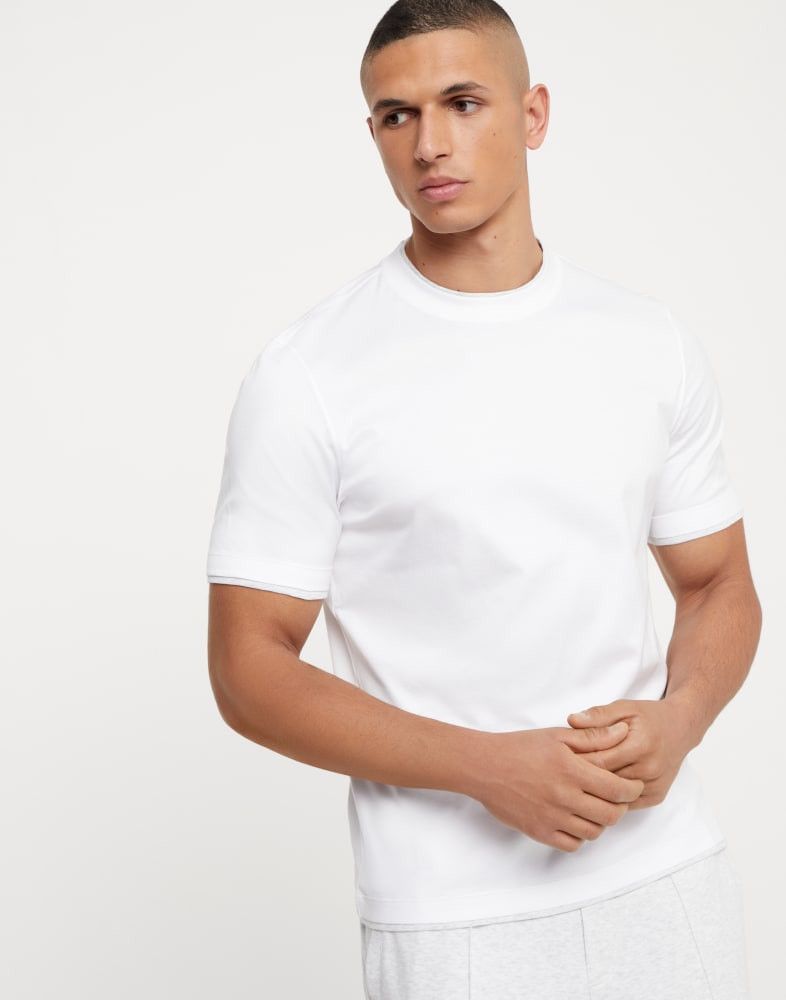 Brunello Cucinelli o1w1db10825 T-Shirt in White Size US L / EU 52-54 / 3 - 1 Thumbnail