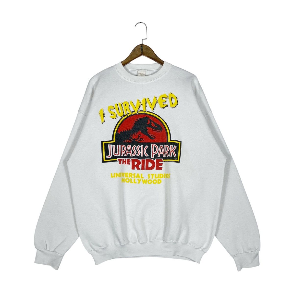 Universal Studios Vintage 1996 Jurassic Park The Ride Sweatshirt Size US XL / EU 56 / 4 - 2 Thumbnail
