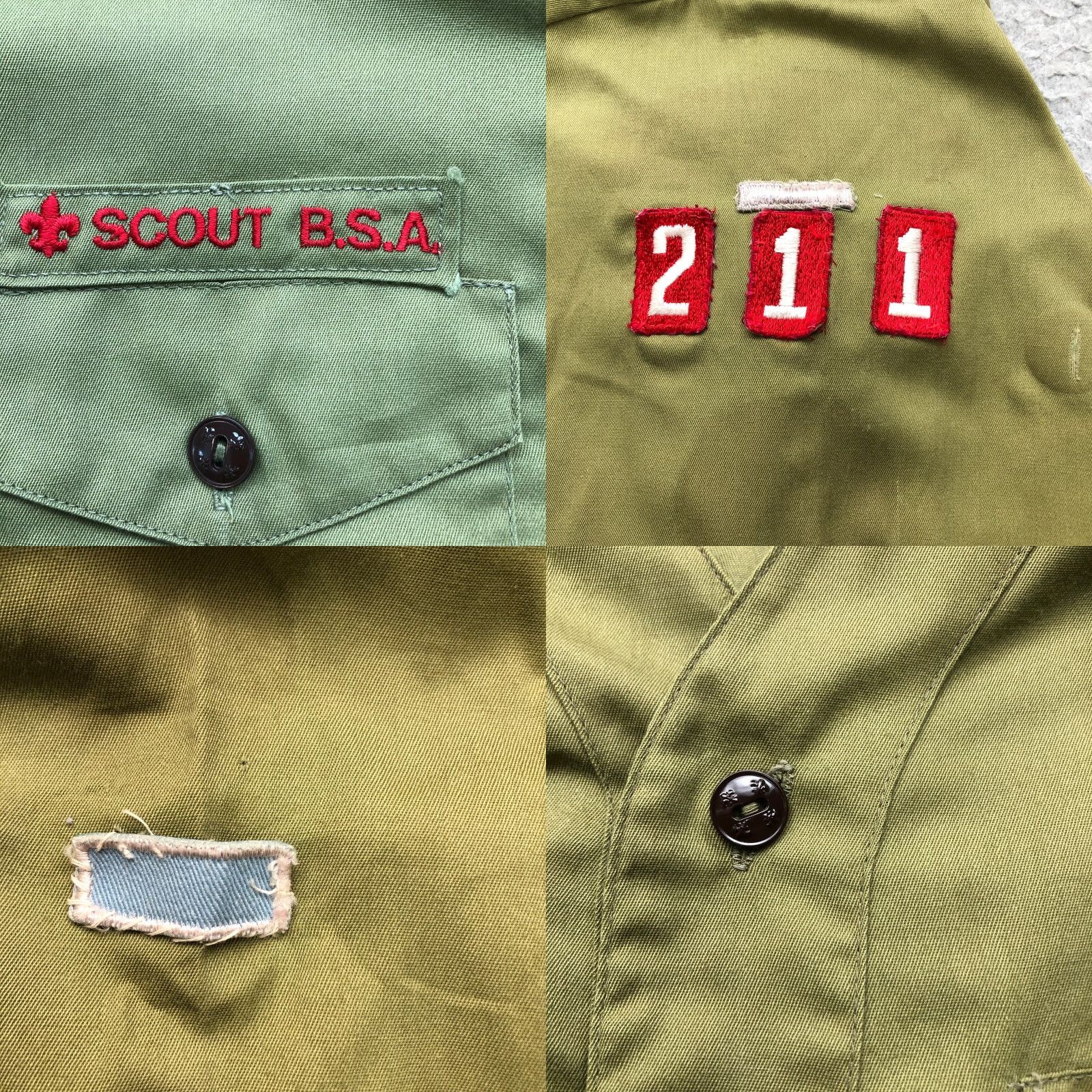 Vintage VINTAGE BSA Uniform Shirt Mens Large Green 60s 70s Button-Up Long Sleeve Casual Travel Georgia Boys Scout of America Size US M / EU 48-50 / 2 - 8 Thumbnail
