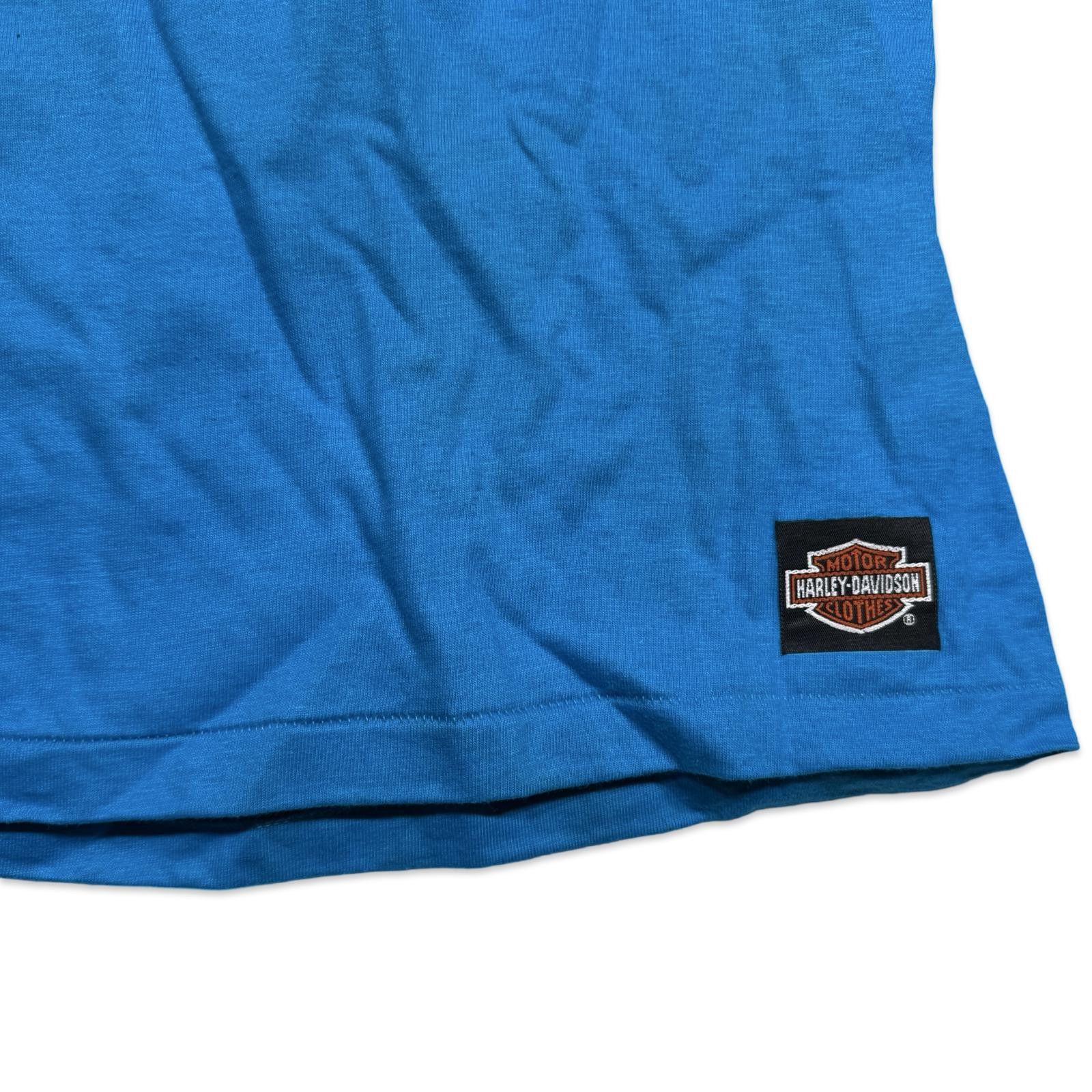 Harley Davidson Vintage Harley-Davidson Racing Milwaukee 80s Blue T-Shirt Size US XL / EU 56 / 4 - 5 Thumbnail
