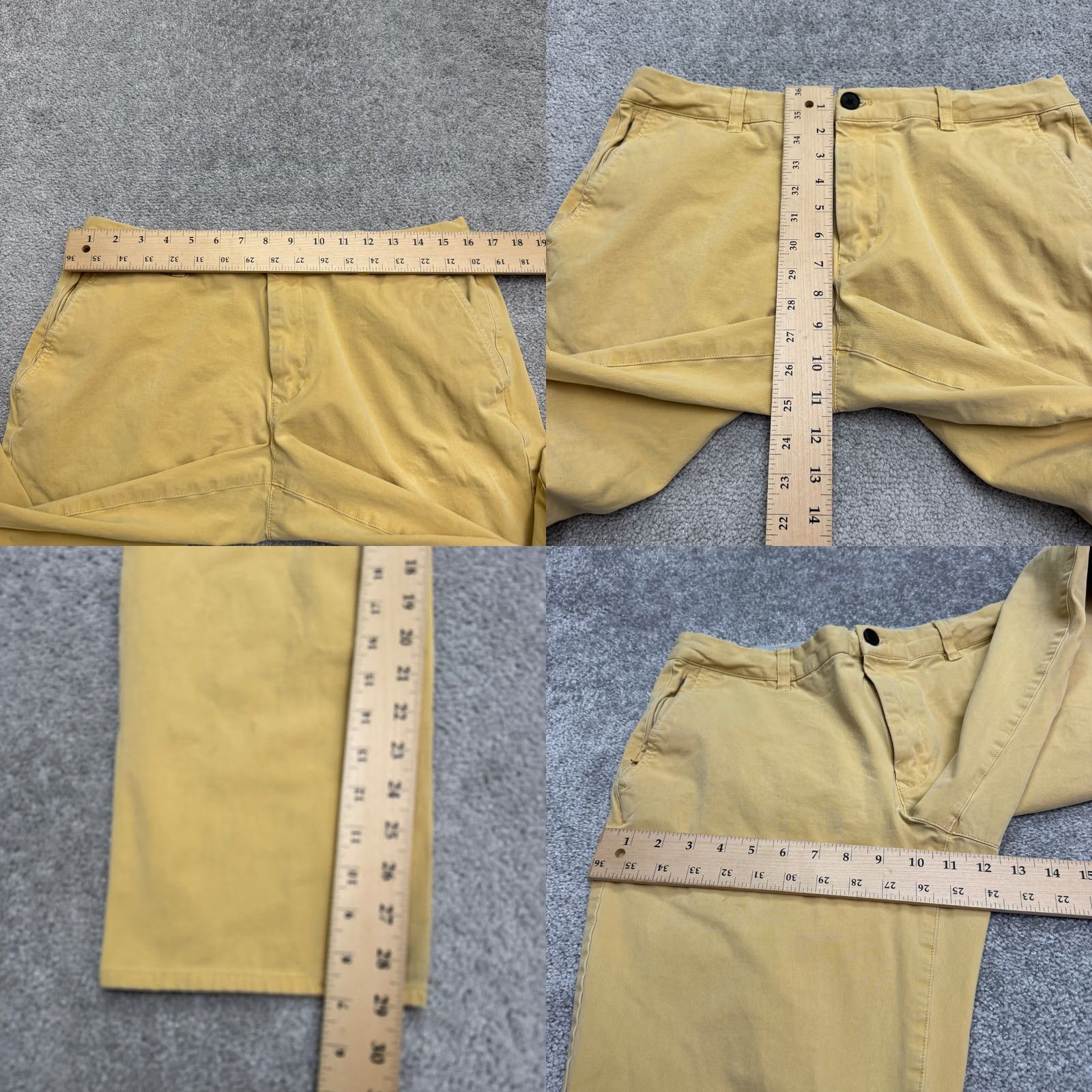 Bonobos Bonobos Chino Pants Mens 33x32 Yellow Straight Leg Flat Front Casual Cotton Size US 33 - 10 Thumbnail