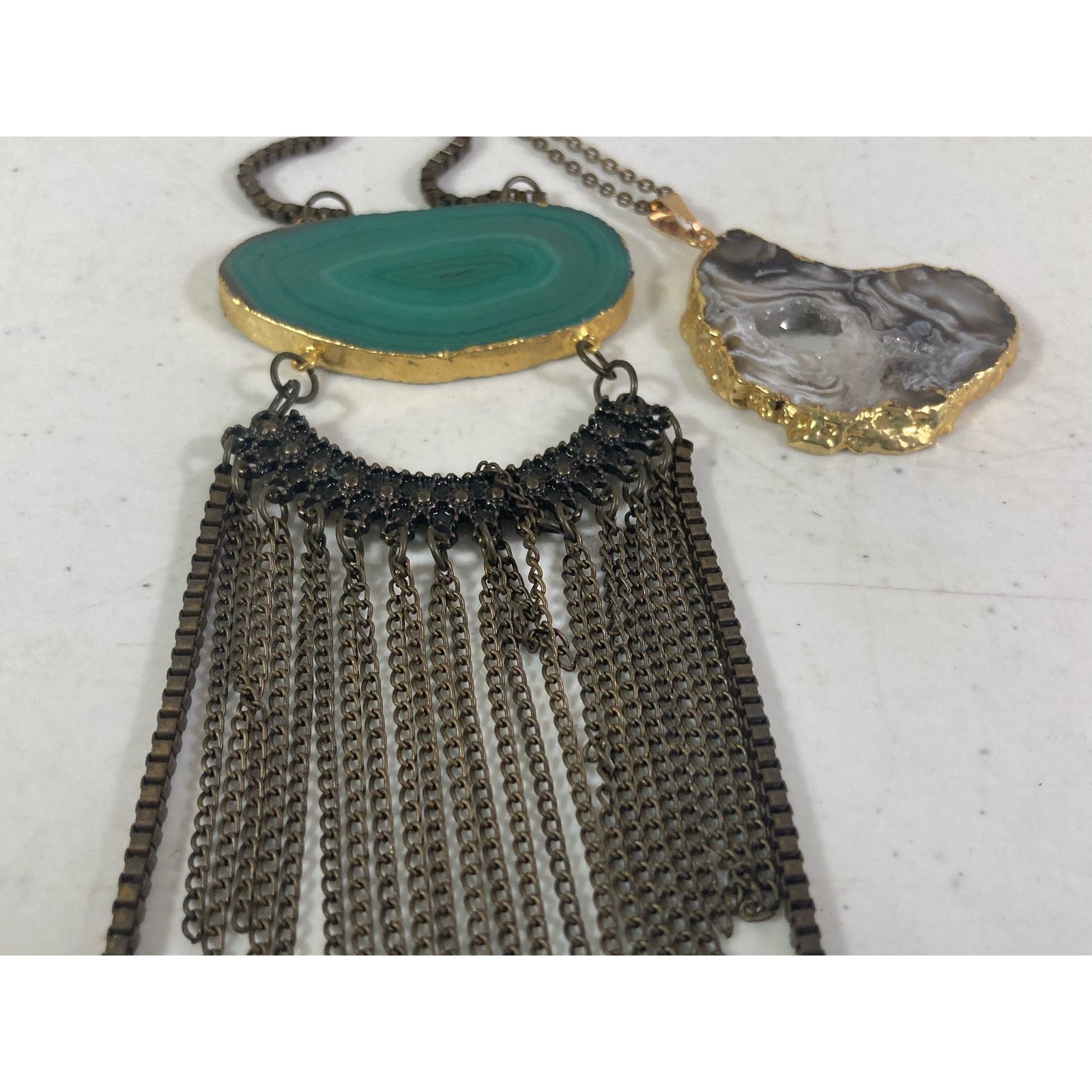 Other Agate 2 Pendant Necklaces Natural Healing Stones Jewelry Lot Size ONE SIZE - 5 Thumbnail