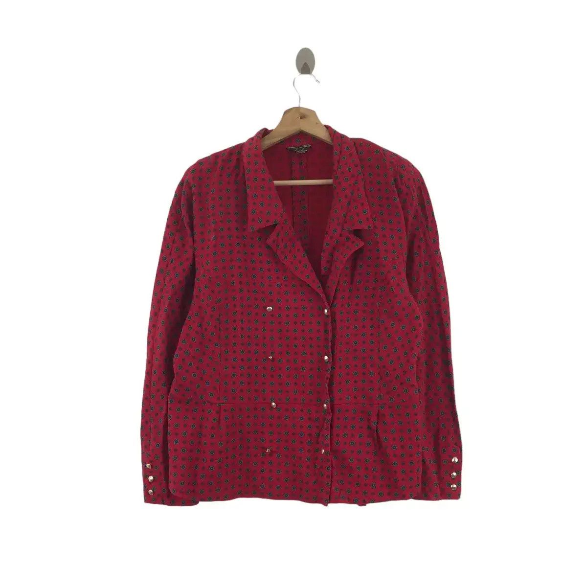 LEILIAN Japanese Brand Polca Dot Design Red Wool Blazer Coat