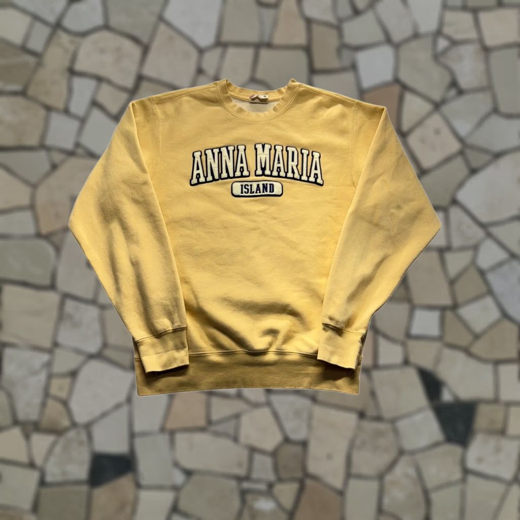 Vintage Anna Maria Island Sweatshirt Pro-Weave S Womens Yellow Cotton Polyester Pullover Crewneck 80% Cotton 20% Polyester Size S / US 4 / IT 40 - 1 Thumbnail