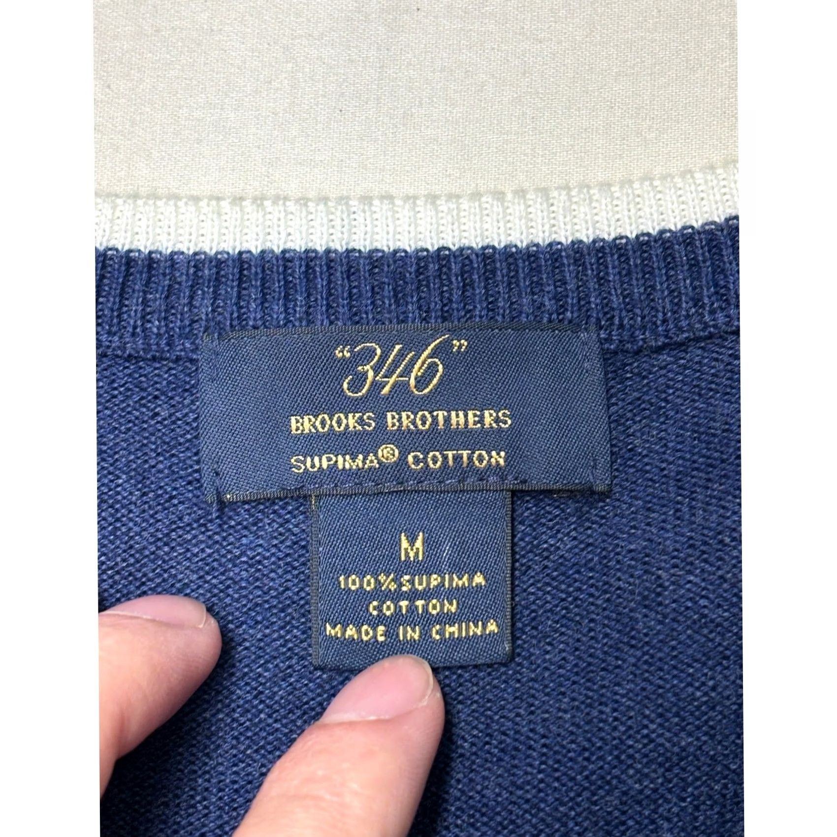 Brooks Brothers VINTAGE Brooks Brothers 346 Mens Argyle Sweater Vest Supima Cotton Navy Blue Green M Size US M / EU 48-50 / 2 - 2 Thumbnail