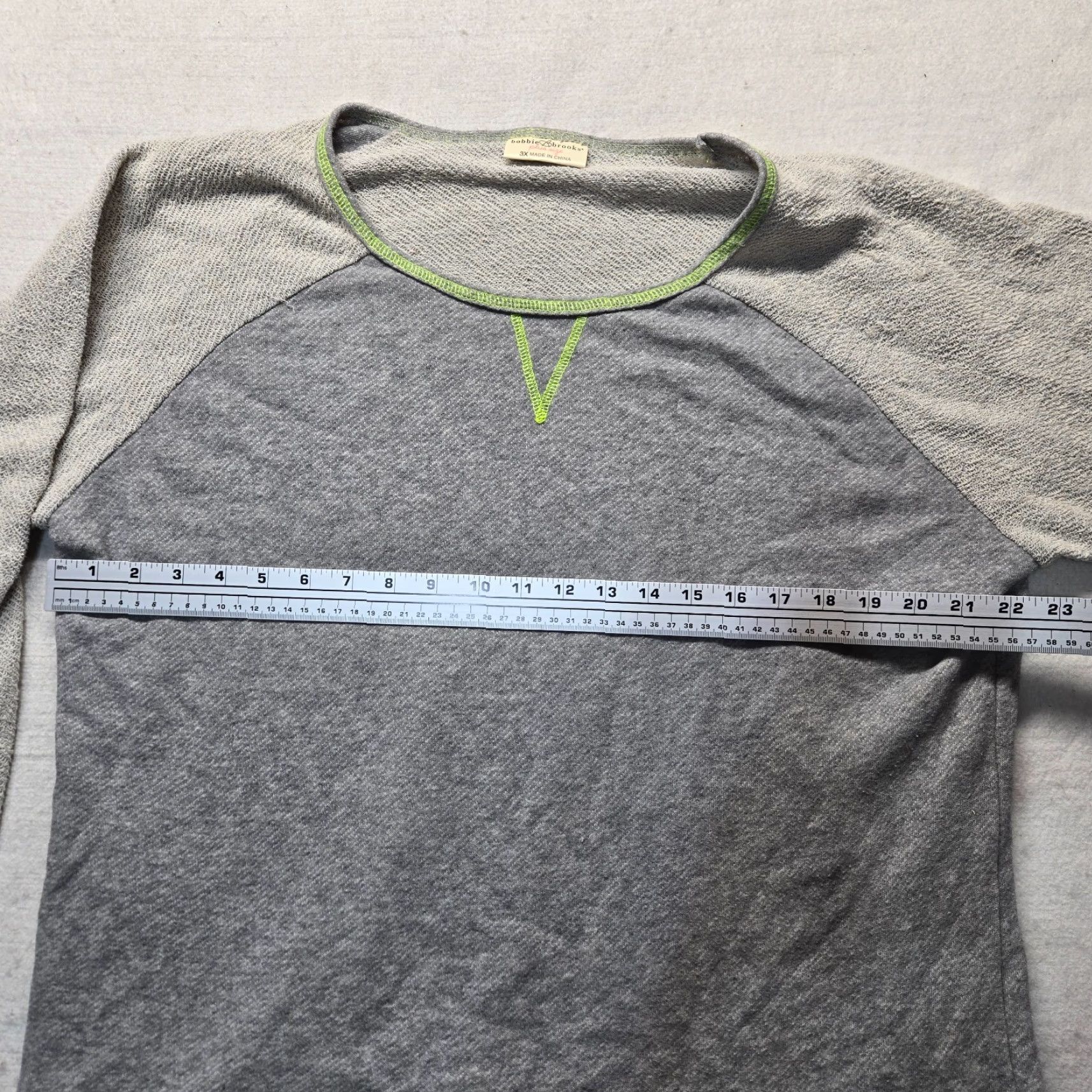 Vintage Bobby Brooks Sweater Pullover 3/4 Sleeve Adult Women 3X Gray Lightweight Cotton Blend Knit Round Neck Pullover Women Size XXL / US 16-18 / IT 52-54 - 4 Thumbnail