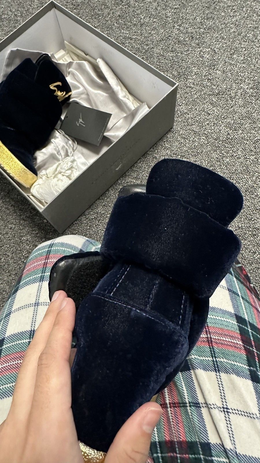 Giuseppe Zanotti Giuseppe Zanotti Blue Velvet High Top Sneakers Isabel Marant Size US 7 / IT 37 - 15 Thumbnail