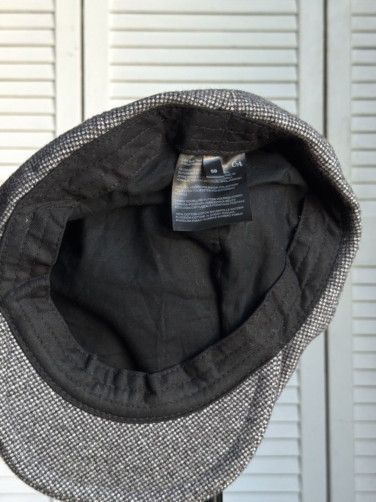 C&A Vintage C&A Wool Blend Ivy Cap Flat Cap Gray Herringbone Size ONE SIZE - 15 Thumbnail