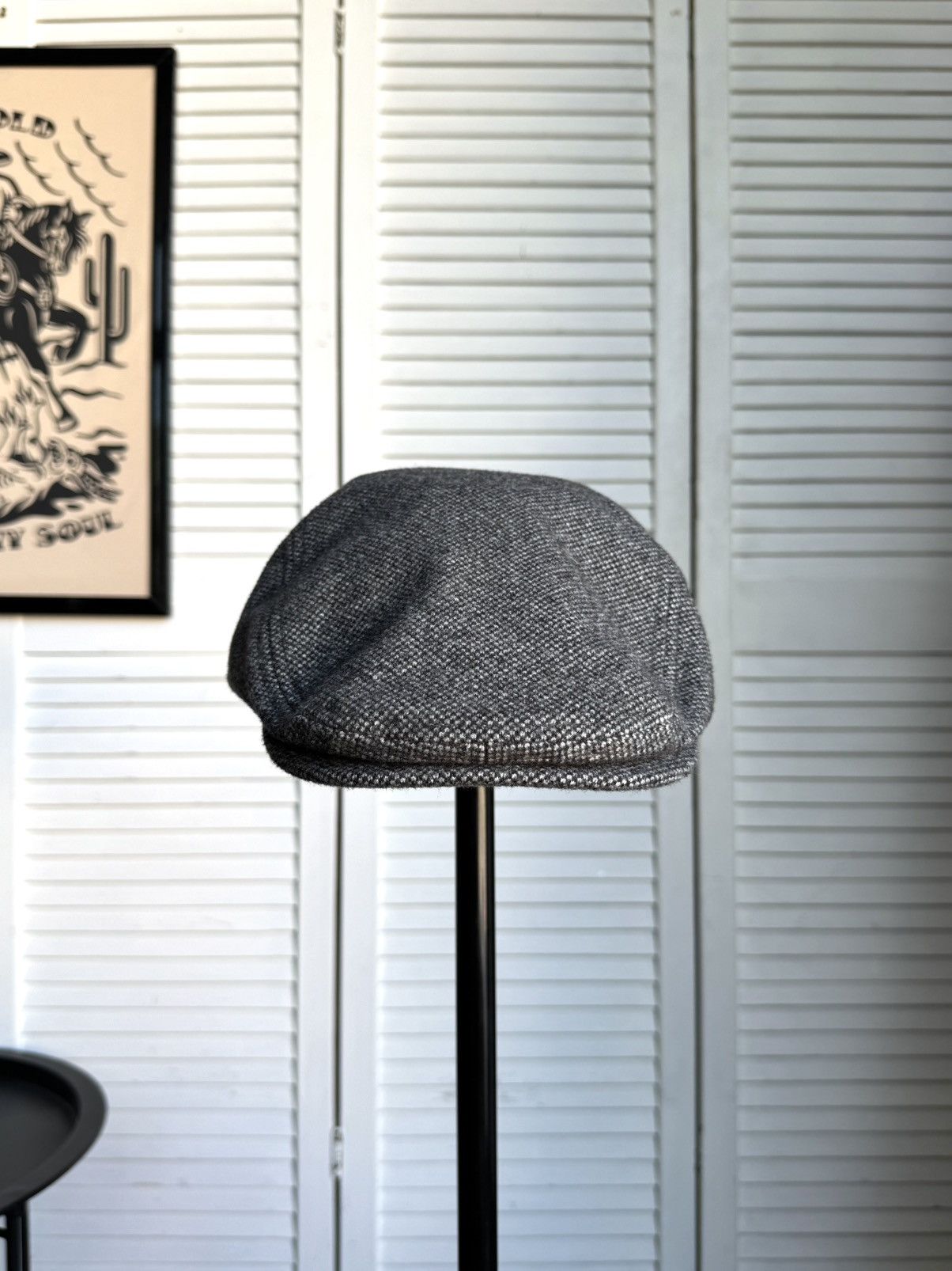 C&A Vintage C&A Wool Blend Ivy Cap Flat Cap Gray Herringbone Size ONE SIZE - 5 Thumbnail