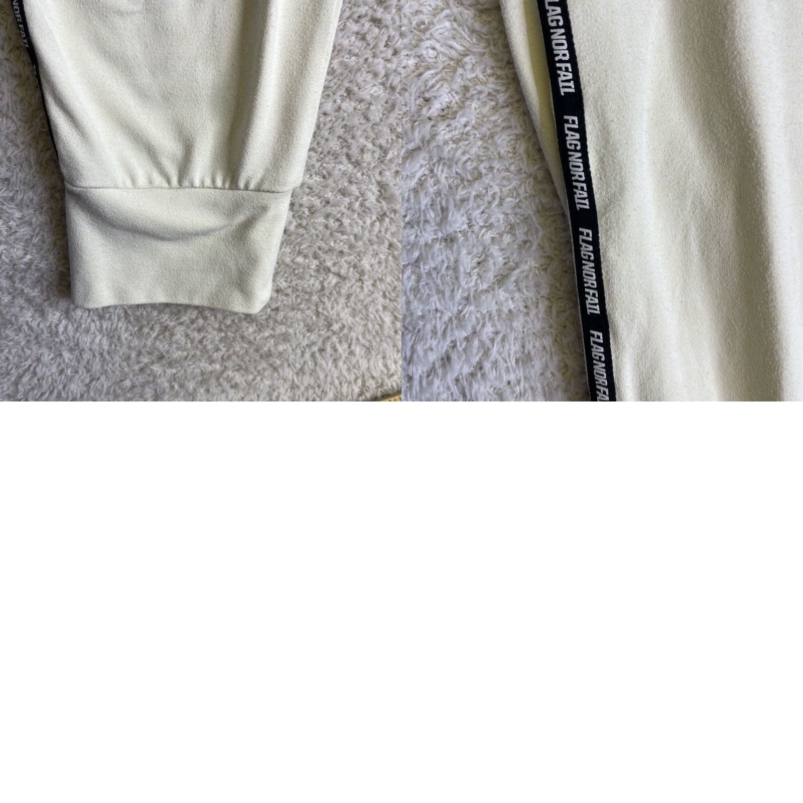 Vintage VINTAGE FLAG NOR FAIL Joggers Sweatpants Mens S Cream Tapered Stretch Gym Nylon Size US 29 - 9 Thumbnail
