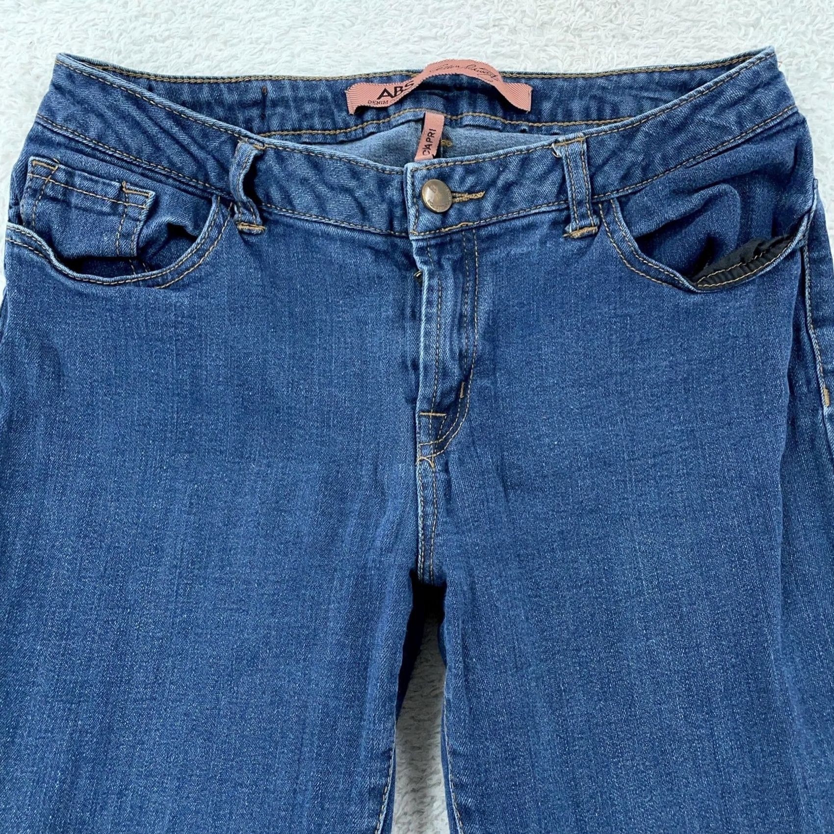 Vintage ABS by Allen Schwartz Capri Jeans Womens 28 Blue Denim Skinny Stretch 5 Pocket Denim Jeans for Women Size 28" / US 6 / IT 42 - 4 Thumbnail