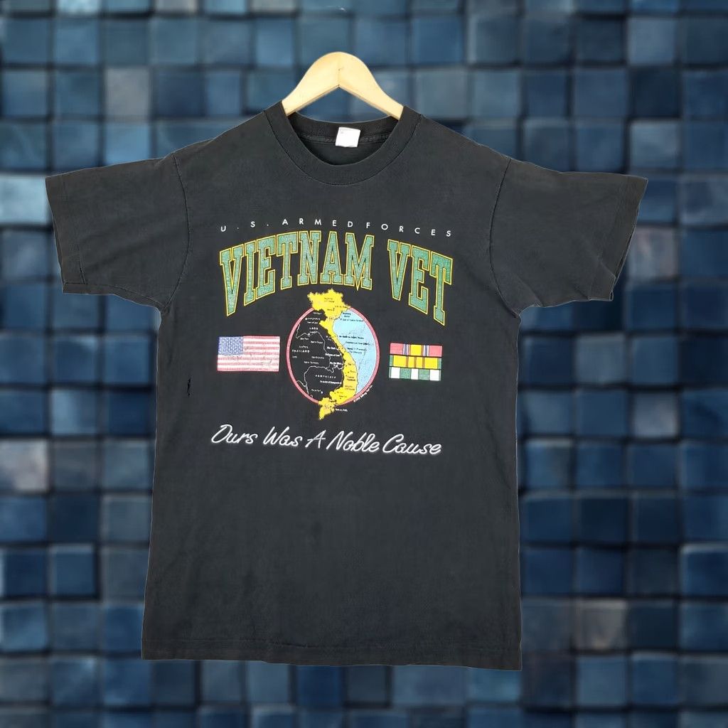 Vintage Vintage Vietnam Vet Shirt Black Adult Medium Graphic Tee Military Grunge Marine Corps Mens Size US M / EU 48-50 / 2 - 1 Thumbnail