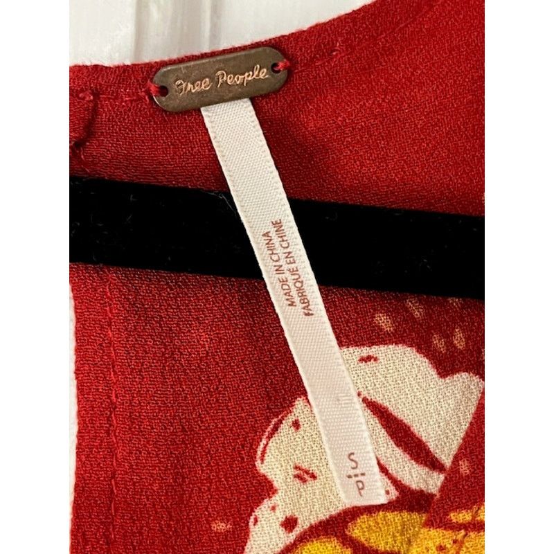 Free People 🍒 Free People "Lovely Day" Floral Mini Red Combo - Small Size S / US 4 / IT 40 - 6 Thumbnail