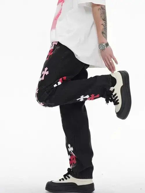 VIBE High street cross patch embroidered jeans Size US 32 / EU 48 - 8 Thumbnail