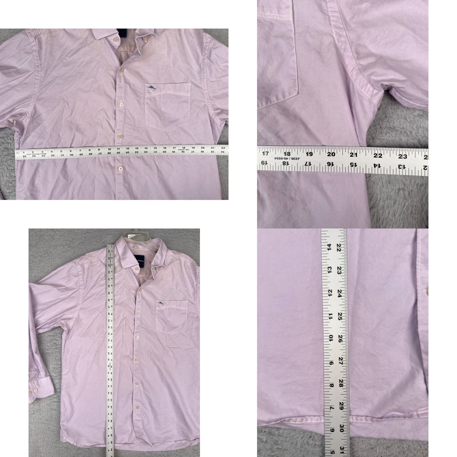 Tommy Bahama Tommy Bahama Shirt Men Large Purple Button Cotton Silk Blend Long Sleeve Casual Resort Hawaii Aloha 40 Chest Mens Size US L / EU 52-54 / 3 - 8 Thumbnail