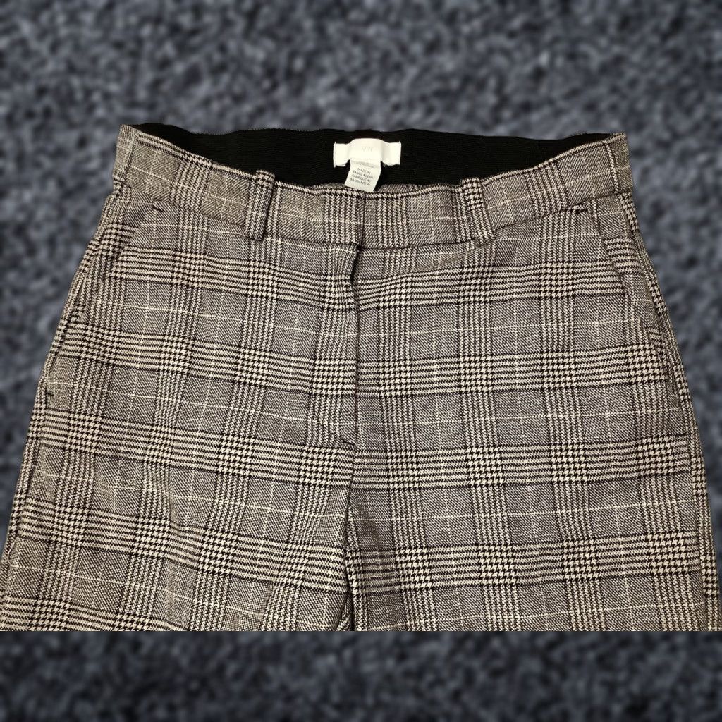 H&M H&M Plaid Tweed Dress Pants Womens 10 Beige Slim Tapered Elastic Waist Career Dress Pants Women Size 32" / US 10 / IT 46 - 1 Thumbnail