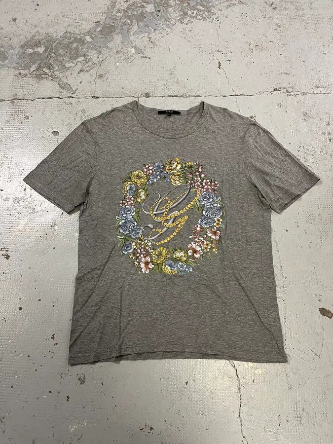 Gucci 2010s Gucci Flowers Grey T-Shirt Size US M / EU 48-50 / 2 - 1 Thumbnail