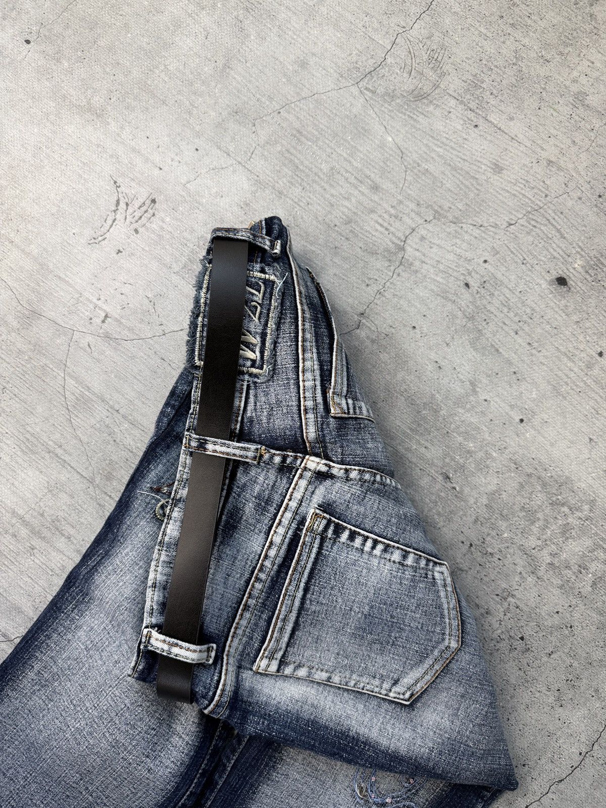Japanese Brand 00’s NUMBER NINE STYLE STAR LEATHER RARE Y2K BELT VINTAGE Size ONE SIZE - 4 Thumbnail